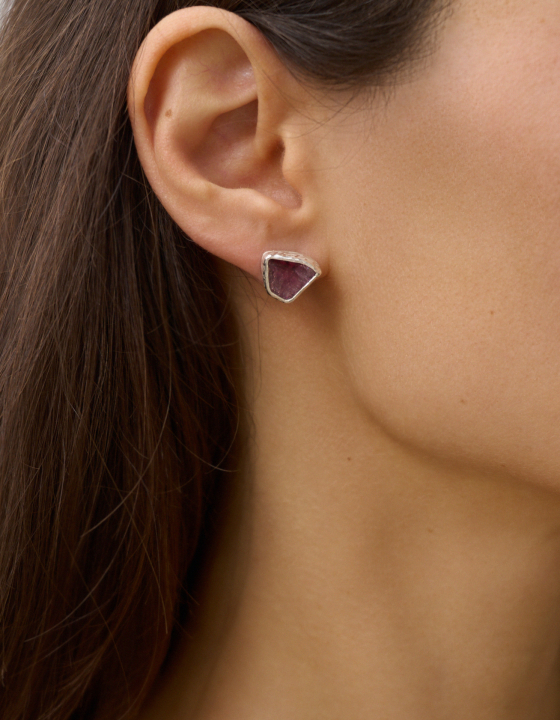 Пусеты с турмалином