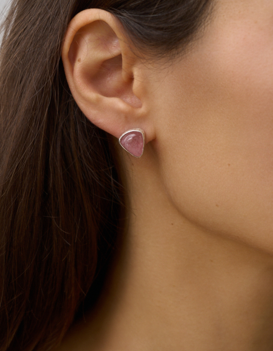 Серьги-пусеты с турмалином