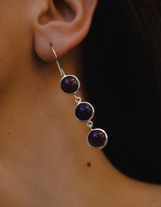 Серьги с аметистом