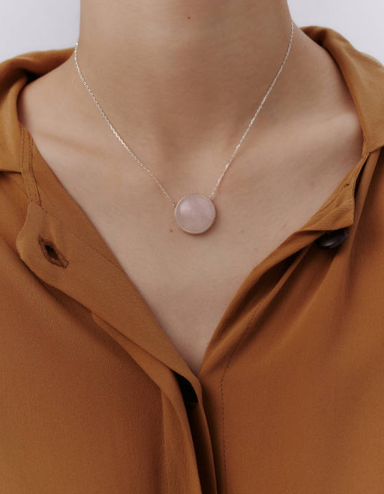 Подвеска с розовым кварцем