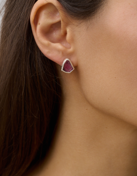 Пусеты с турмалином