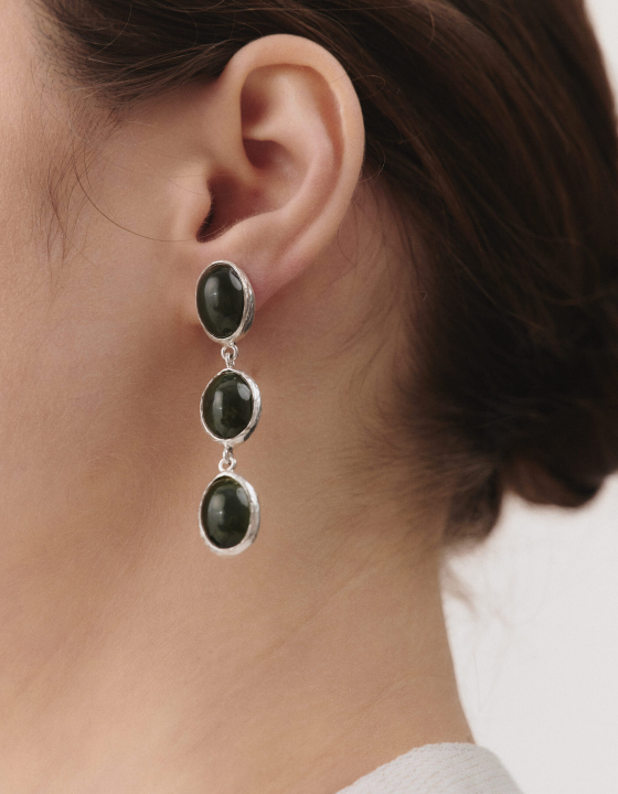 Серьги с нефритом