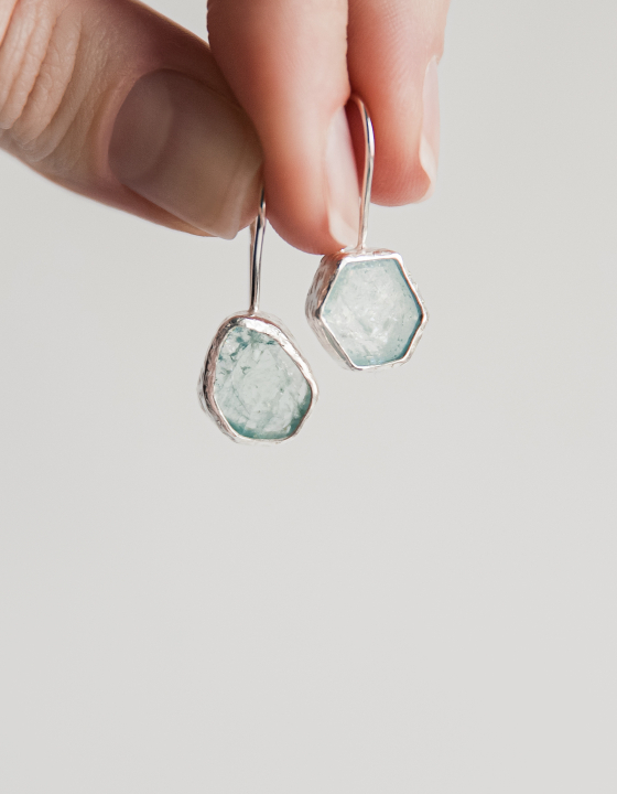 Серьги с аквамарином