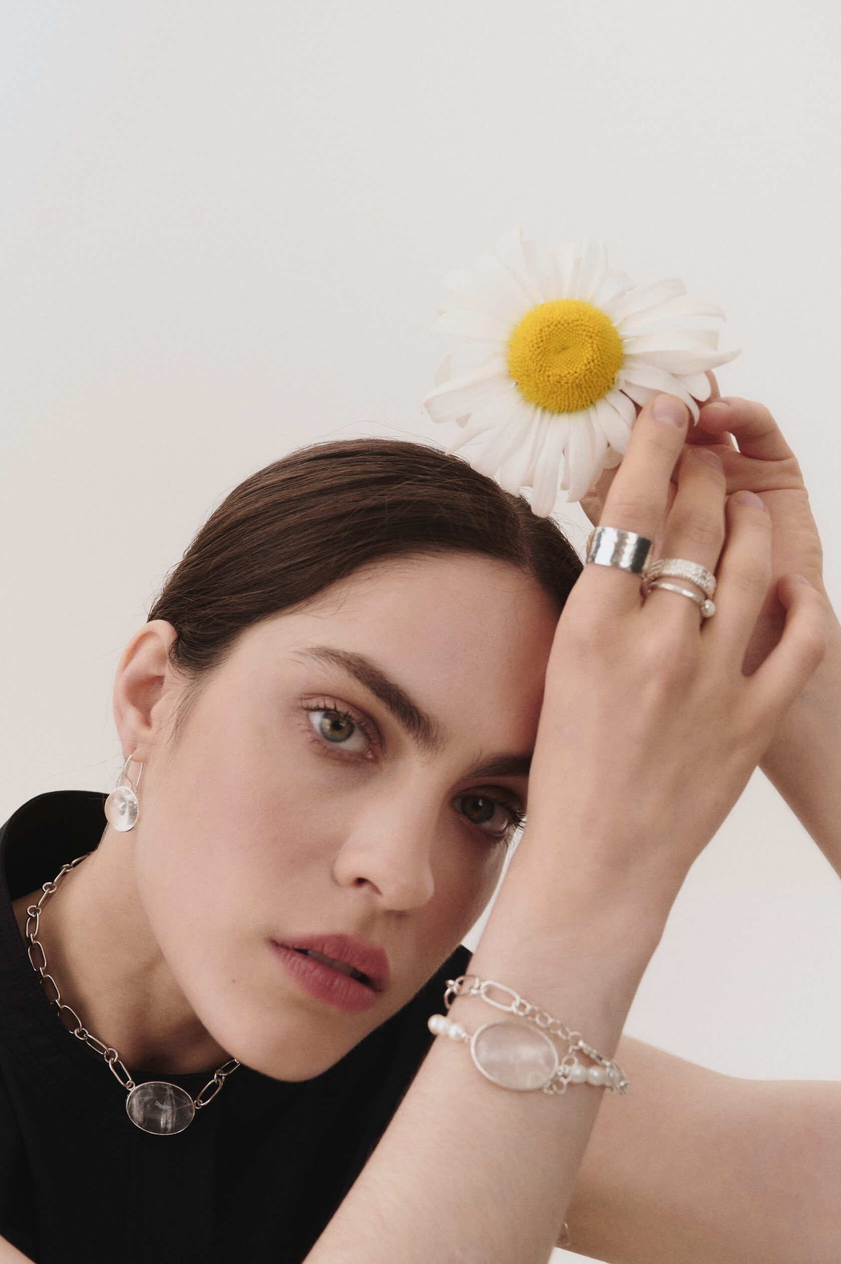 Серьги с горным хрусталем