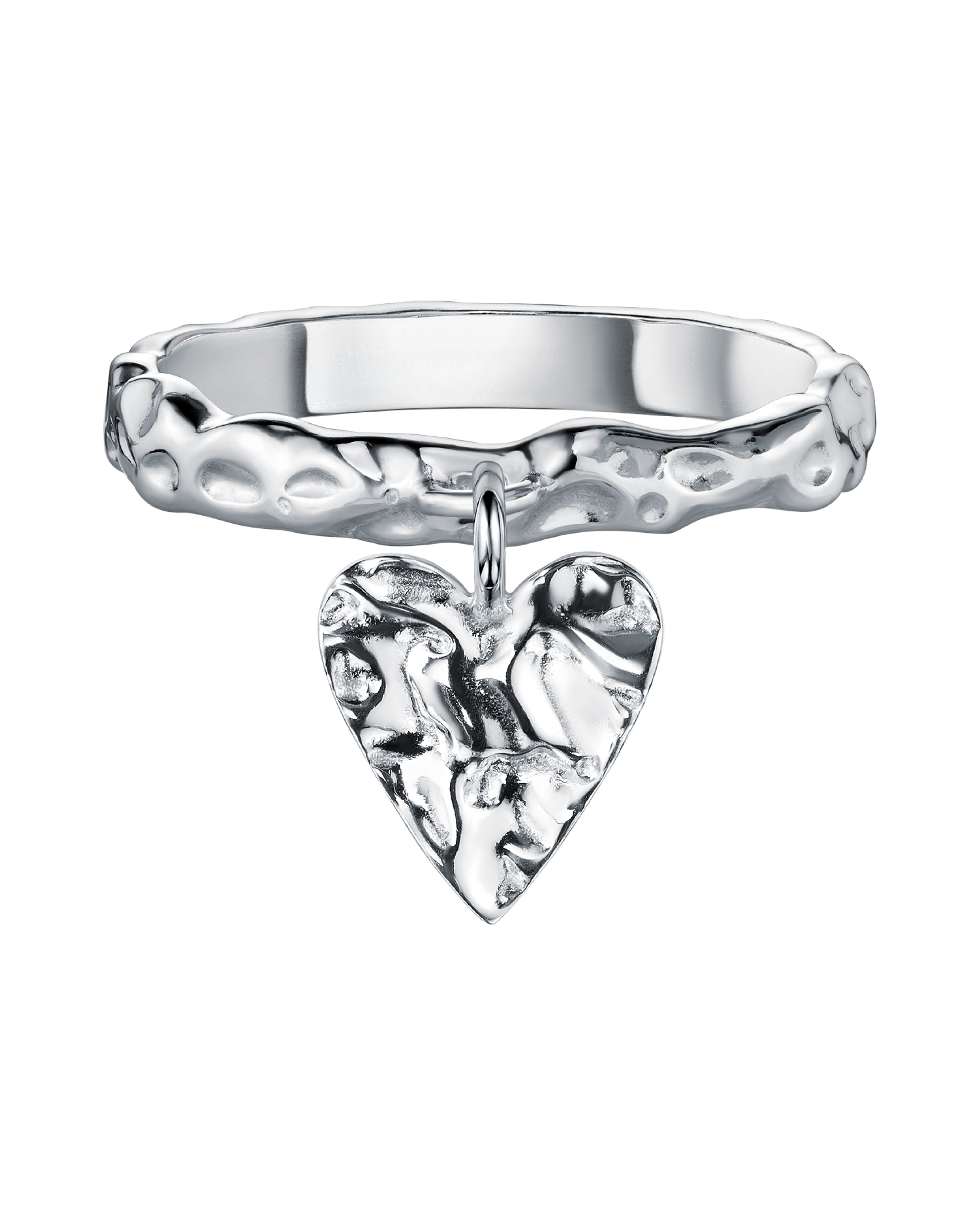 Кольцо с подвеской сердце