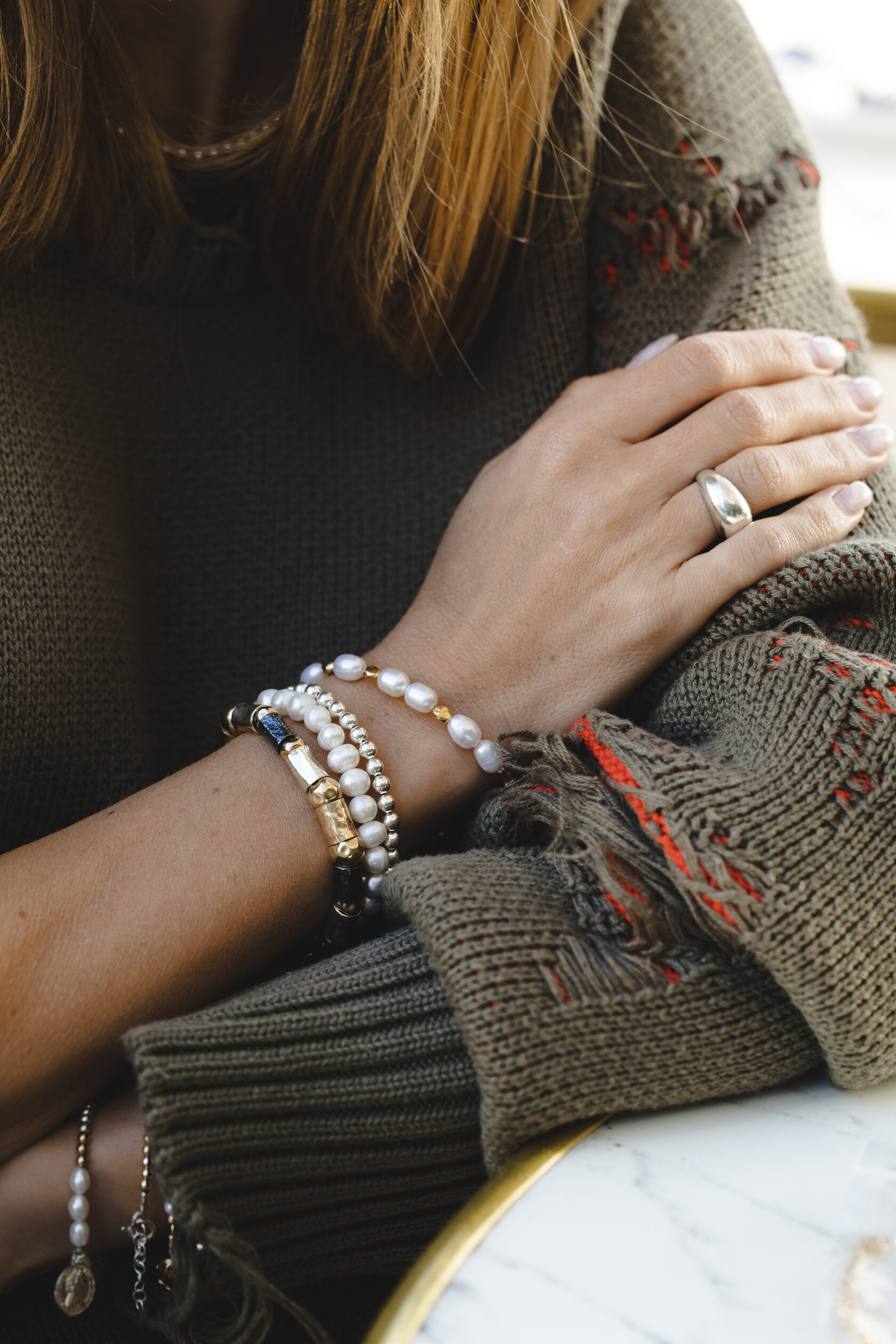 Браслет с крупным жемчугом Браслет с крупным жемчугом