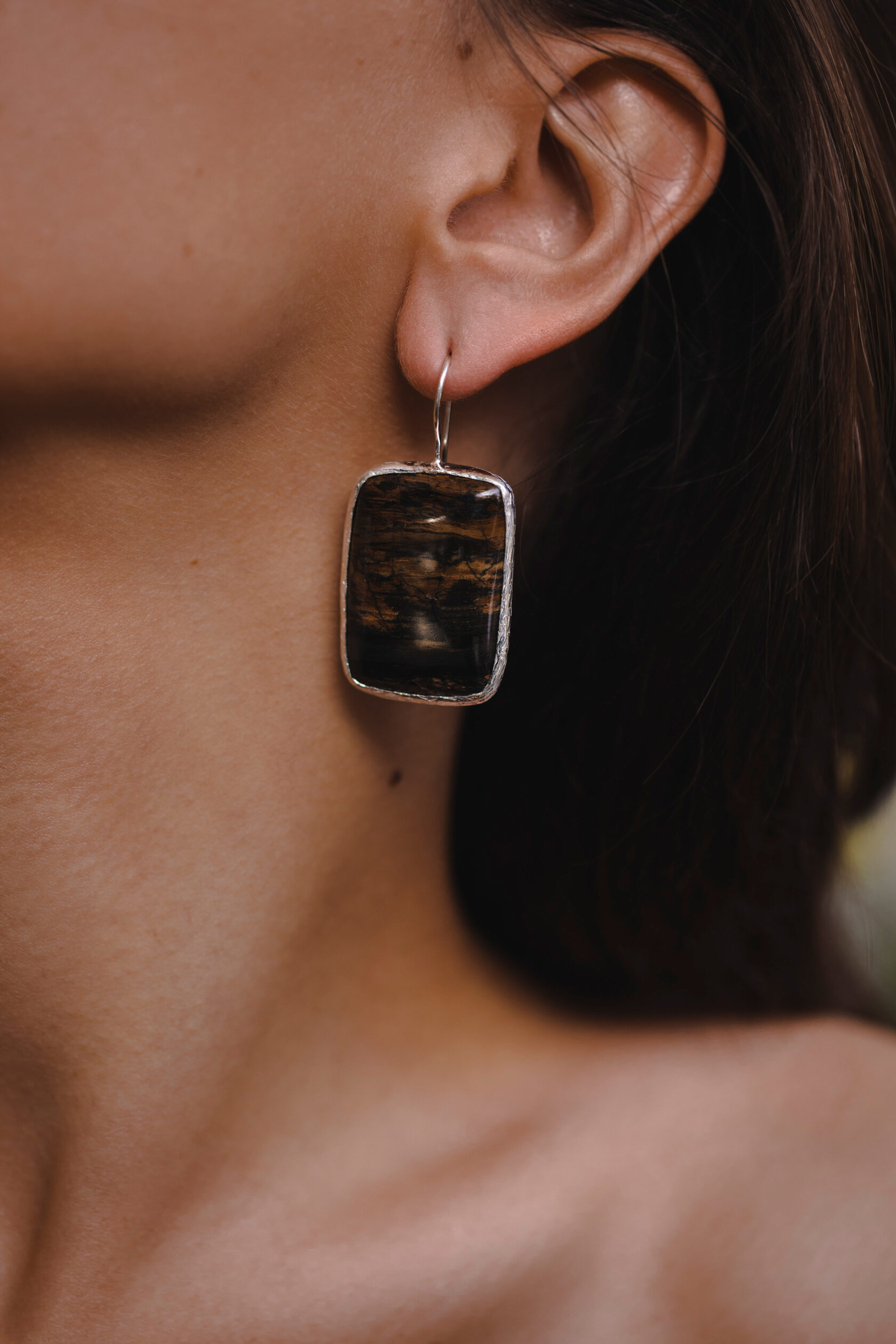 Серьги с полевым шпатом