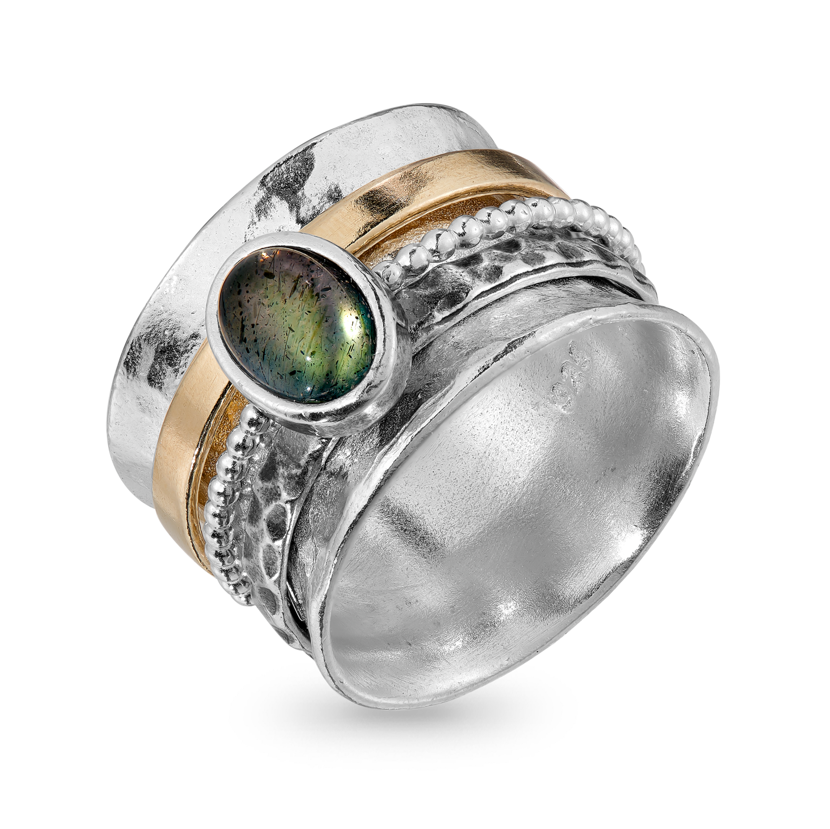 Кольцо-спинер с лабрадоритом