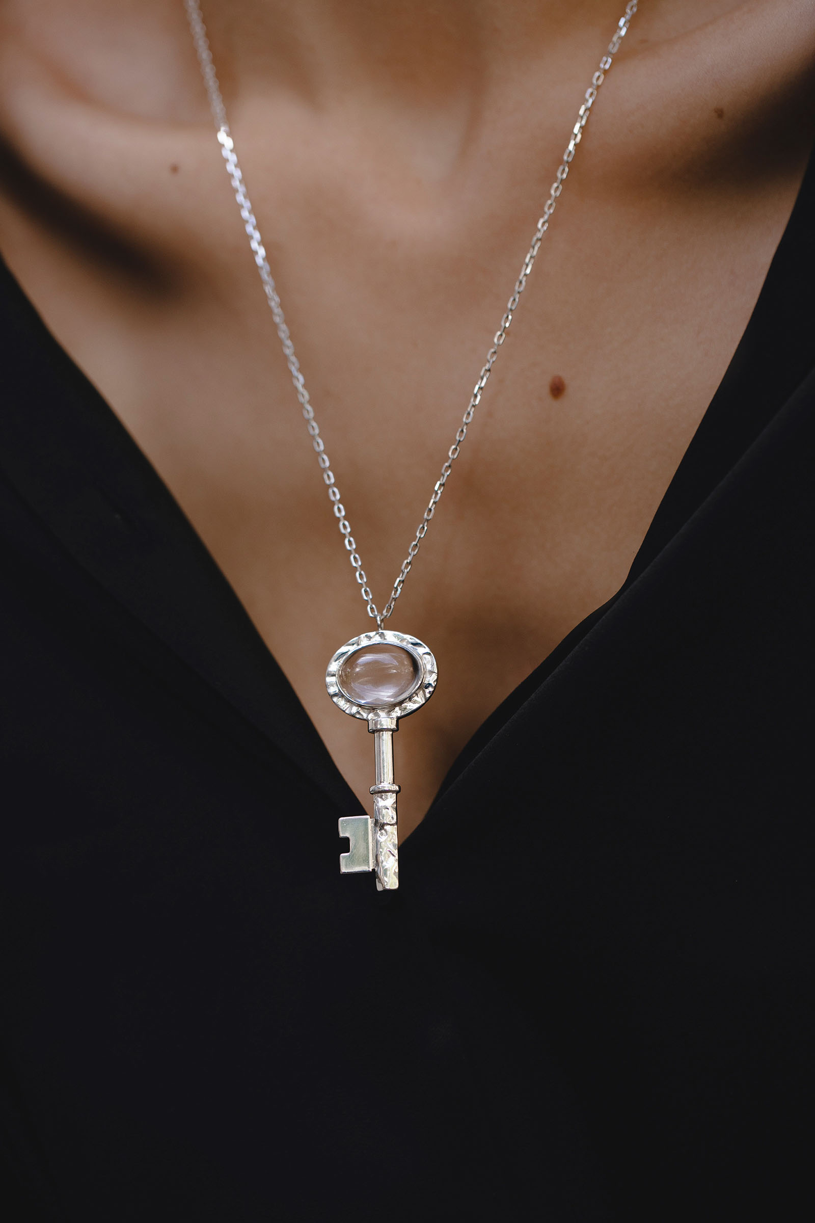 Подвеска Ключ с горным хрусталем