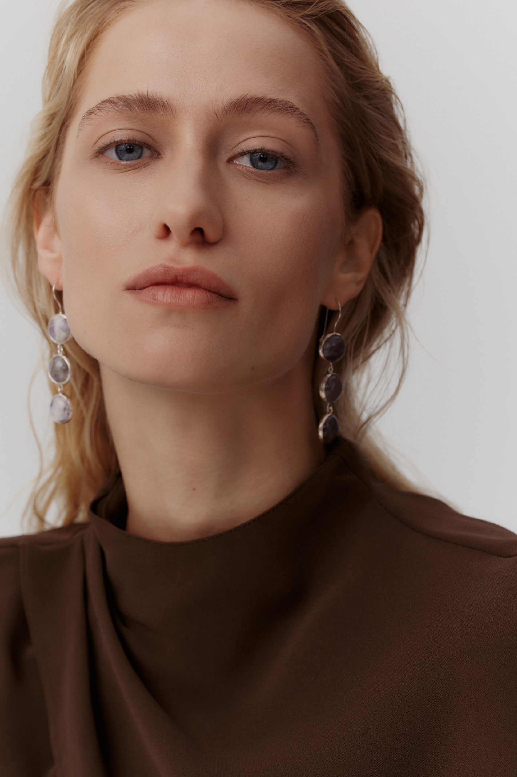 Серьги с аметистом