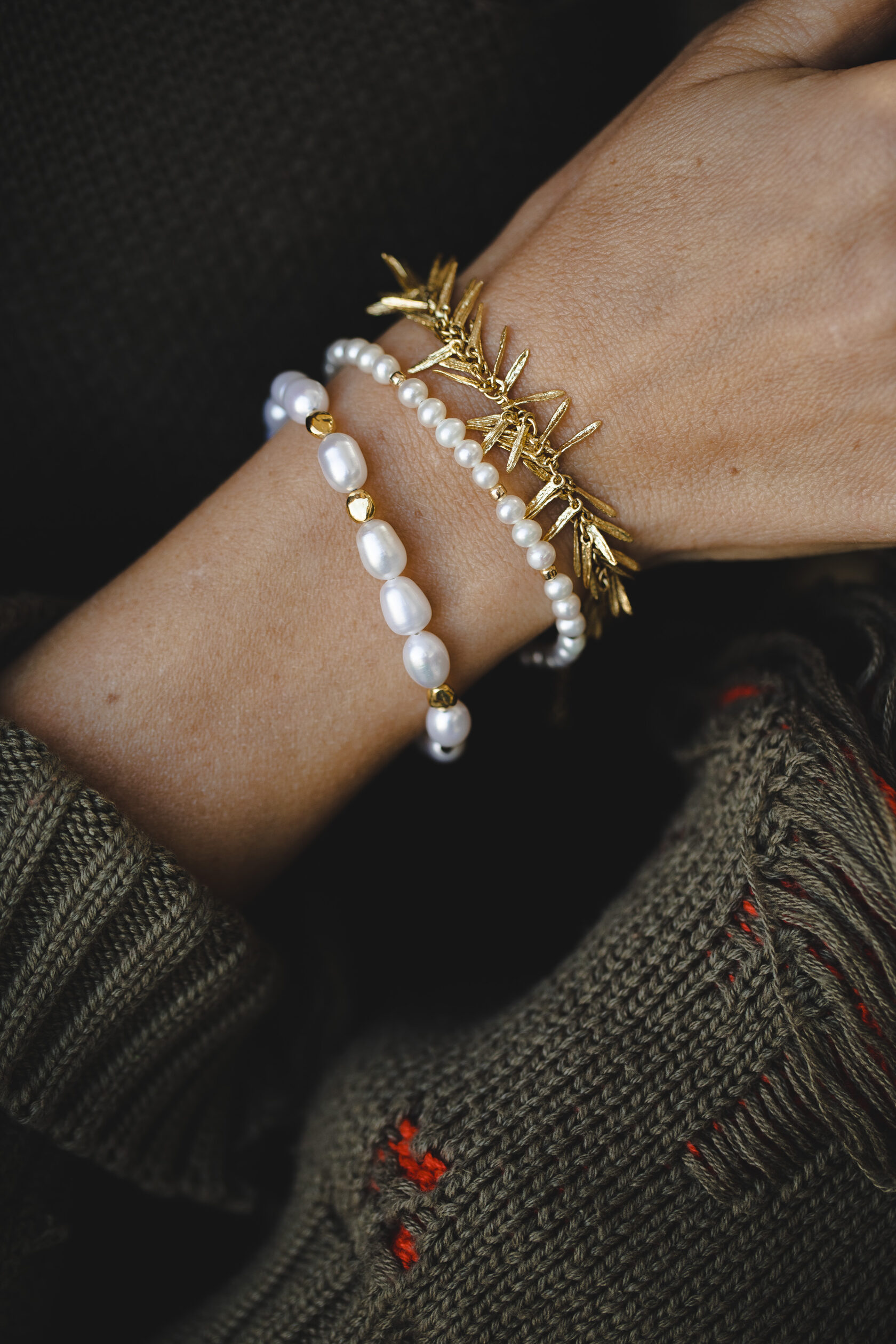 Браслет с крупным жемчугом Браслет с крупным жемчугом