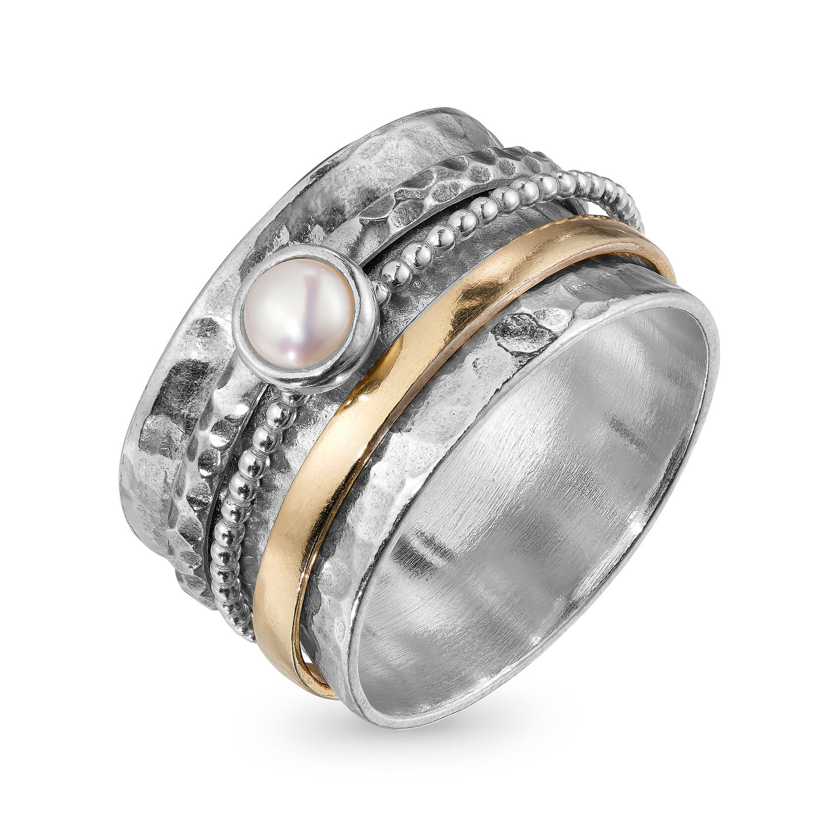 Кольцо-спинер с жемчугом