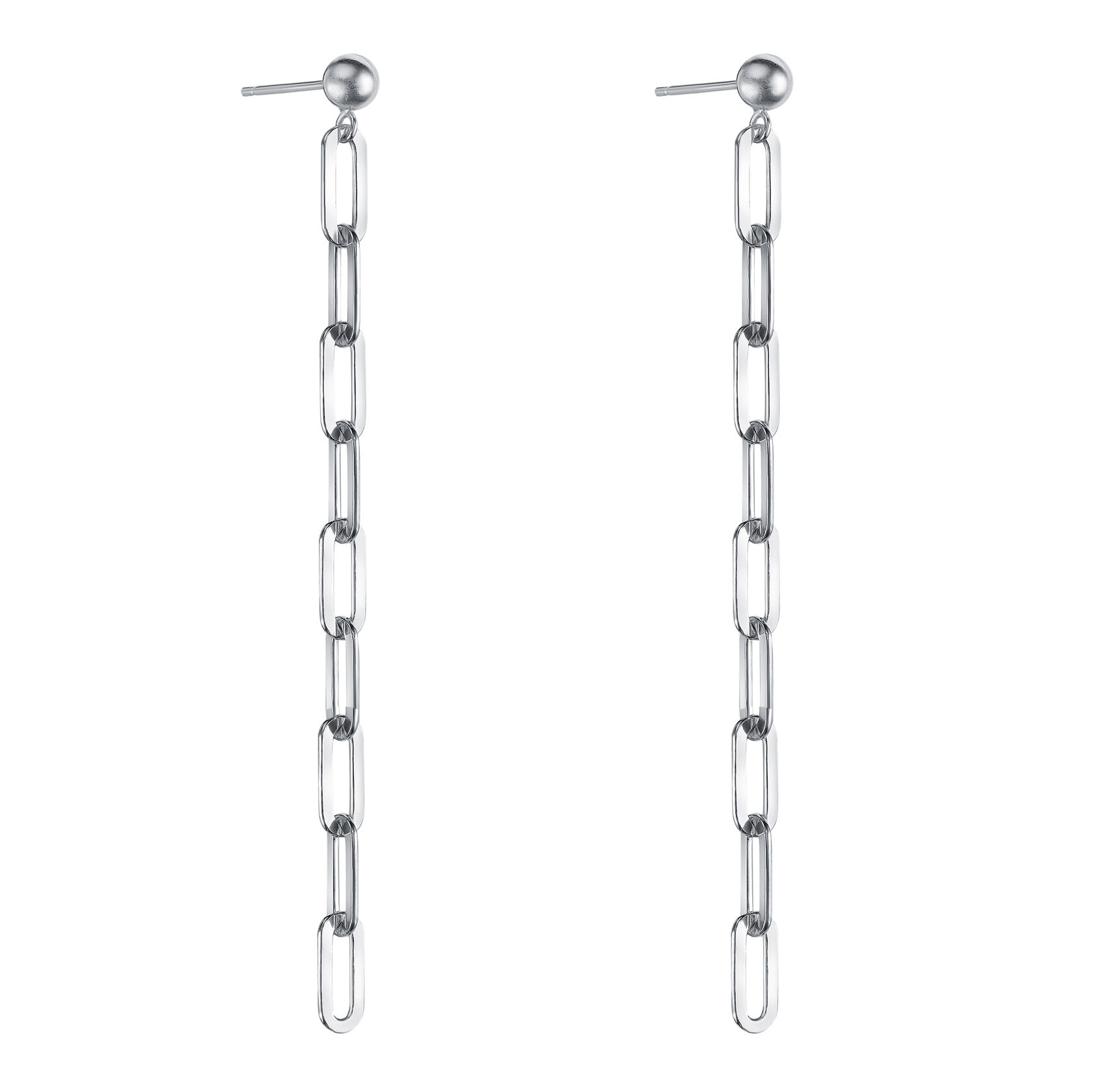 Серьги с цепочкой с мелкими звеньями