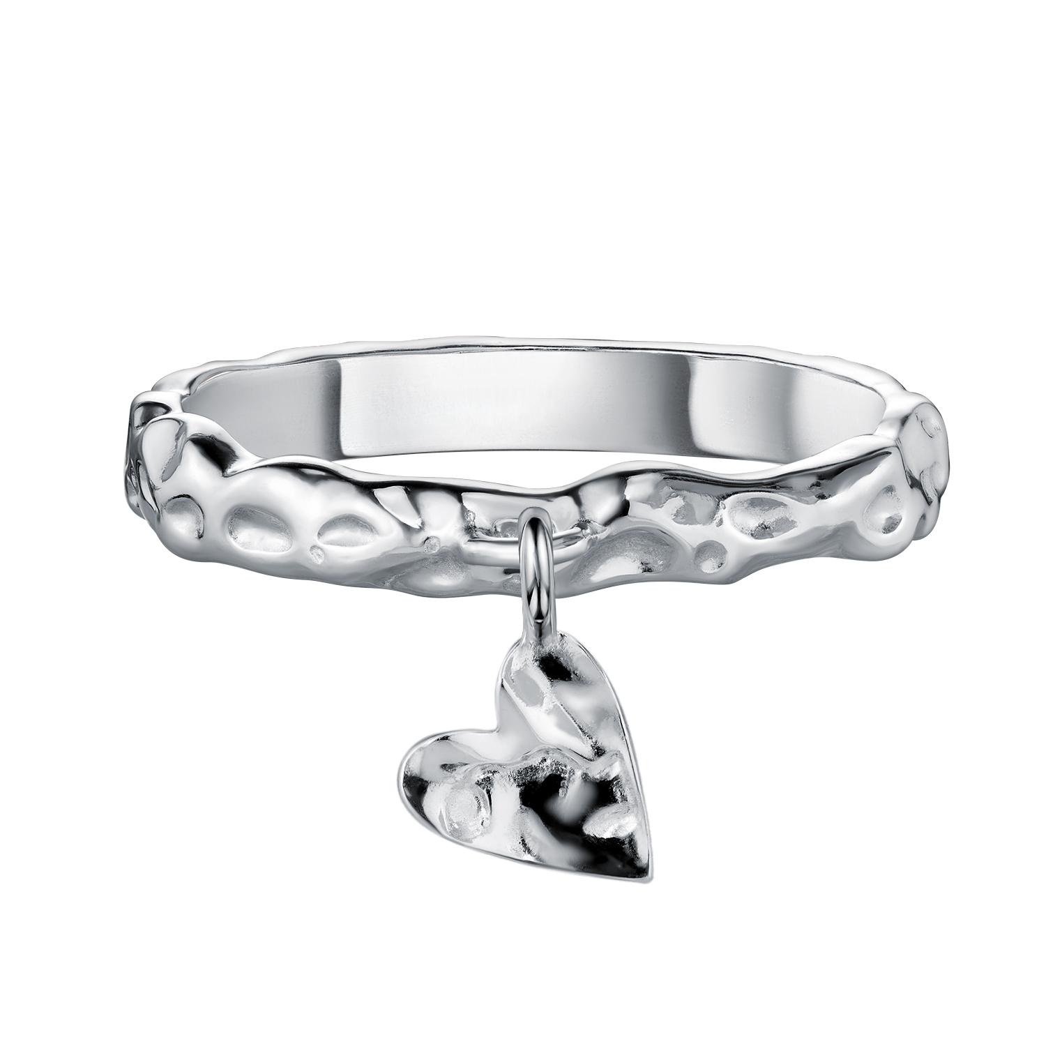 Кольцо с подвеской сердце