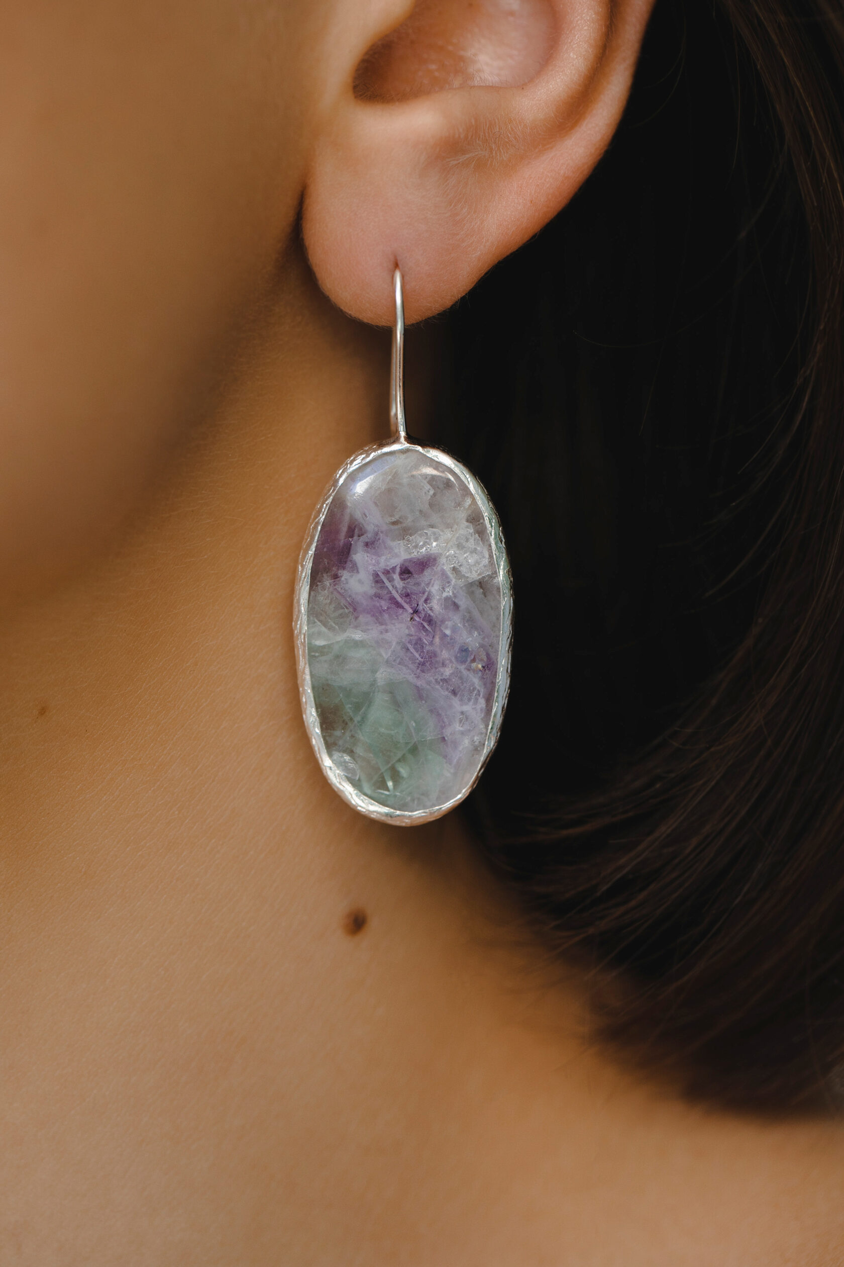 Серьги с флюоритом