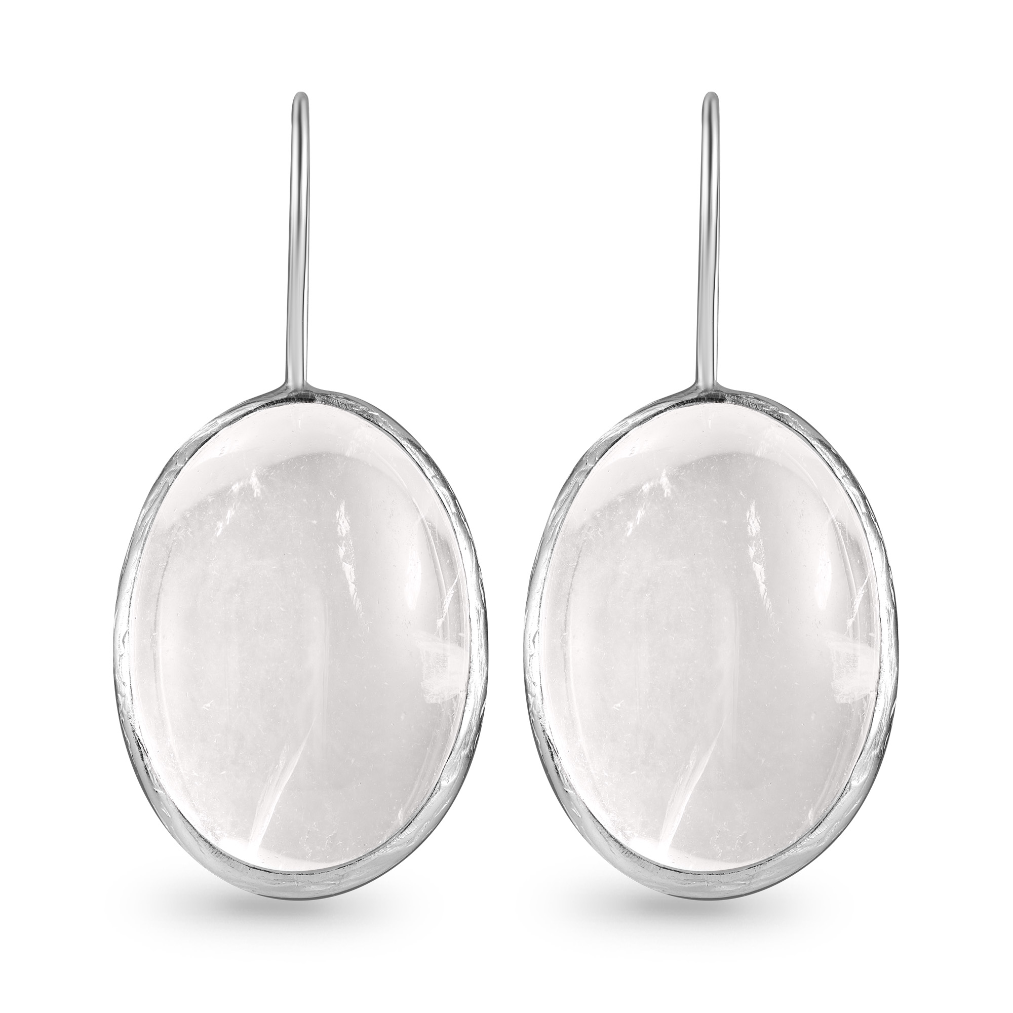 Серьги с овальным горным хрусталем