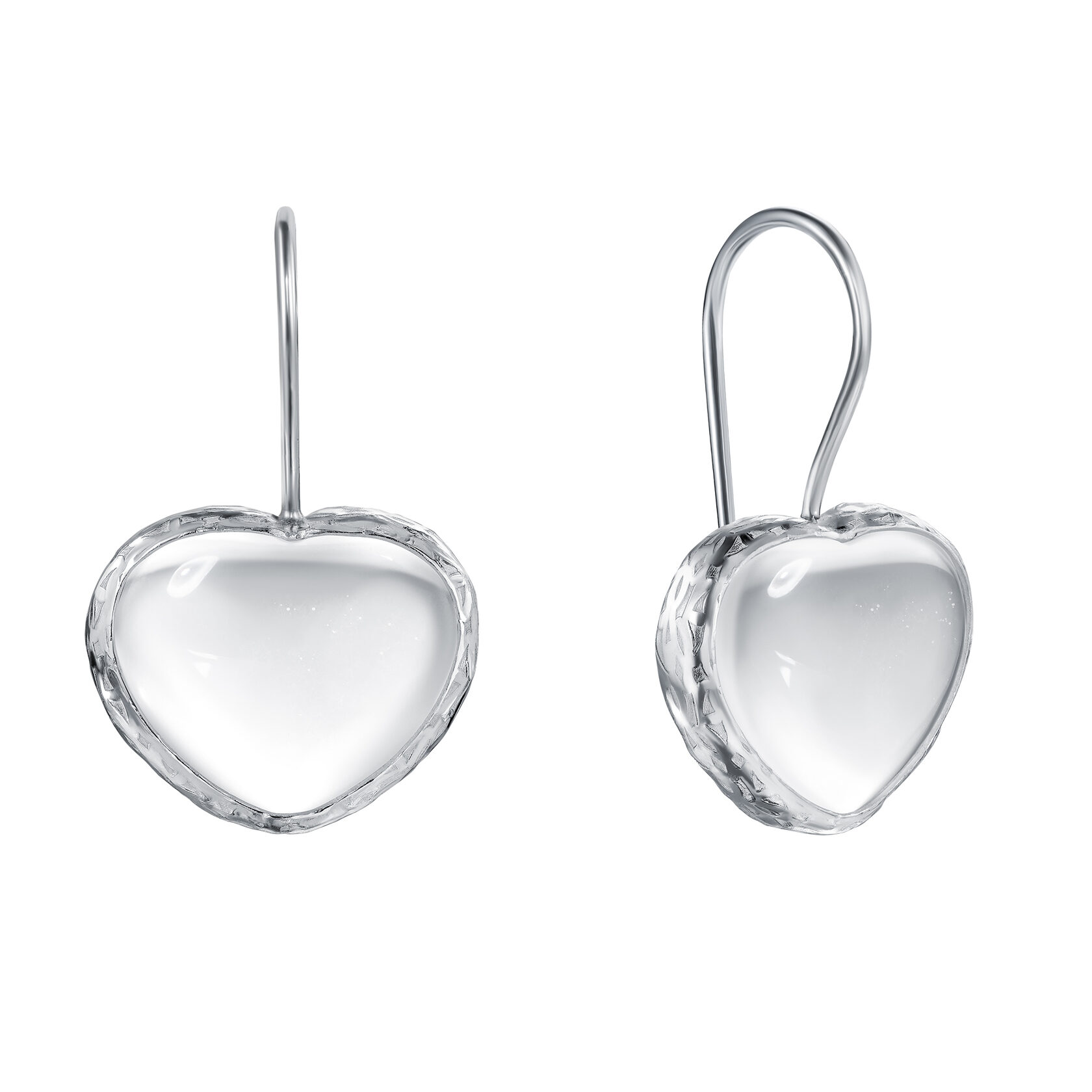 Серьги Сердце с горным хрусталем