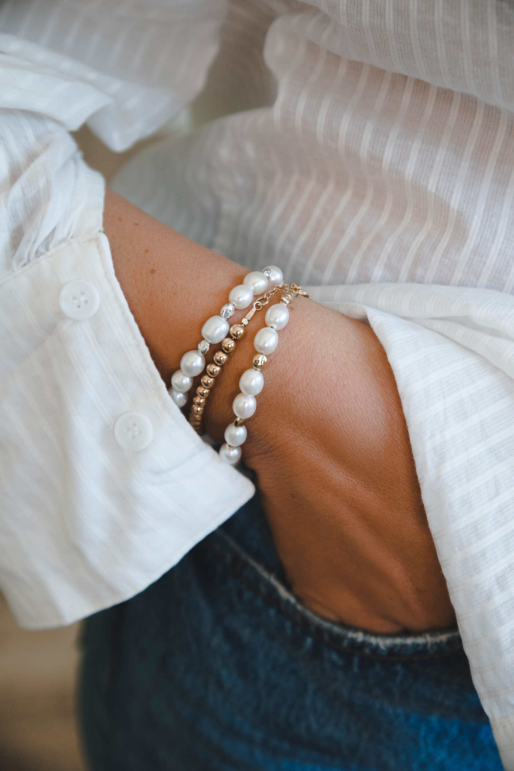 Браслет с крупным жемчугом Браслет с крупным жемчугом