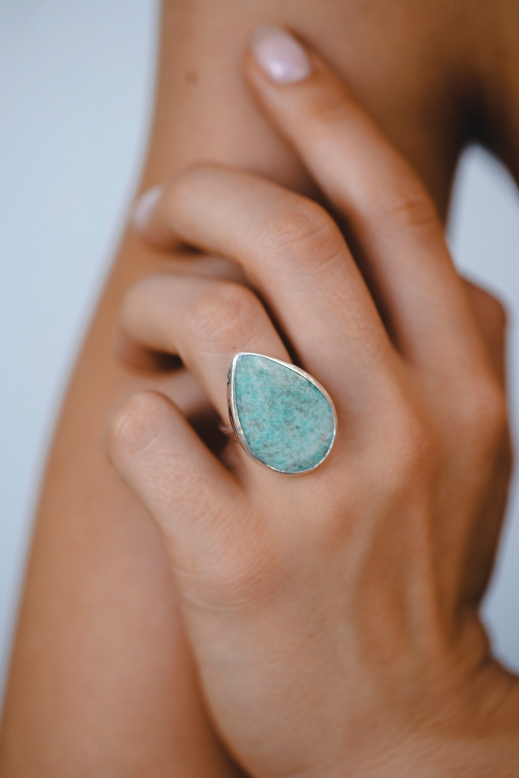 Кольцо с амазонитом