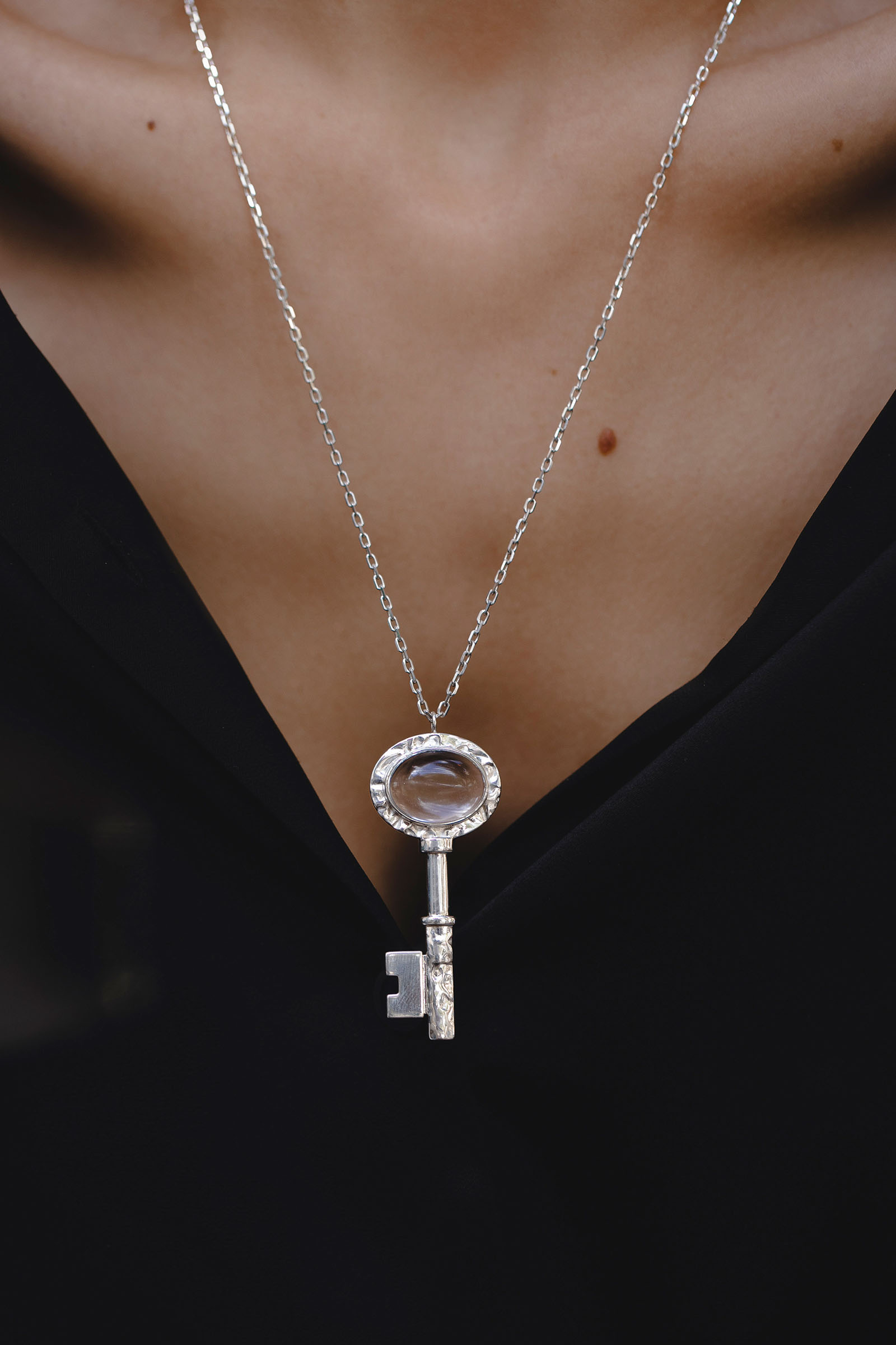 Подвеска Ключ с горным хрусталем