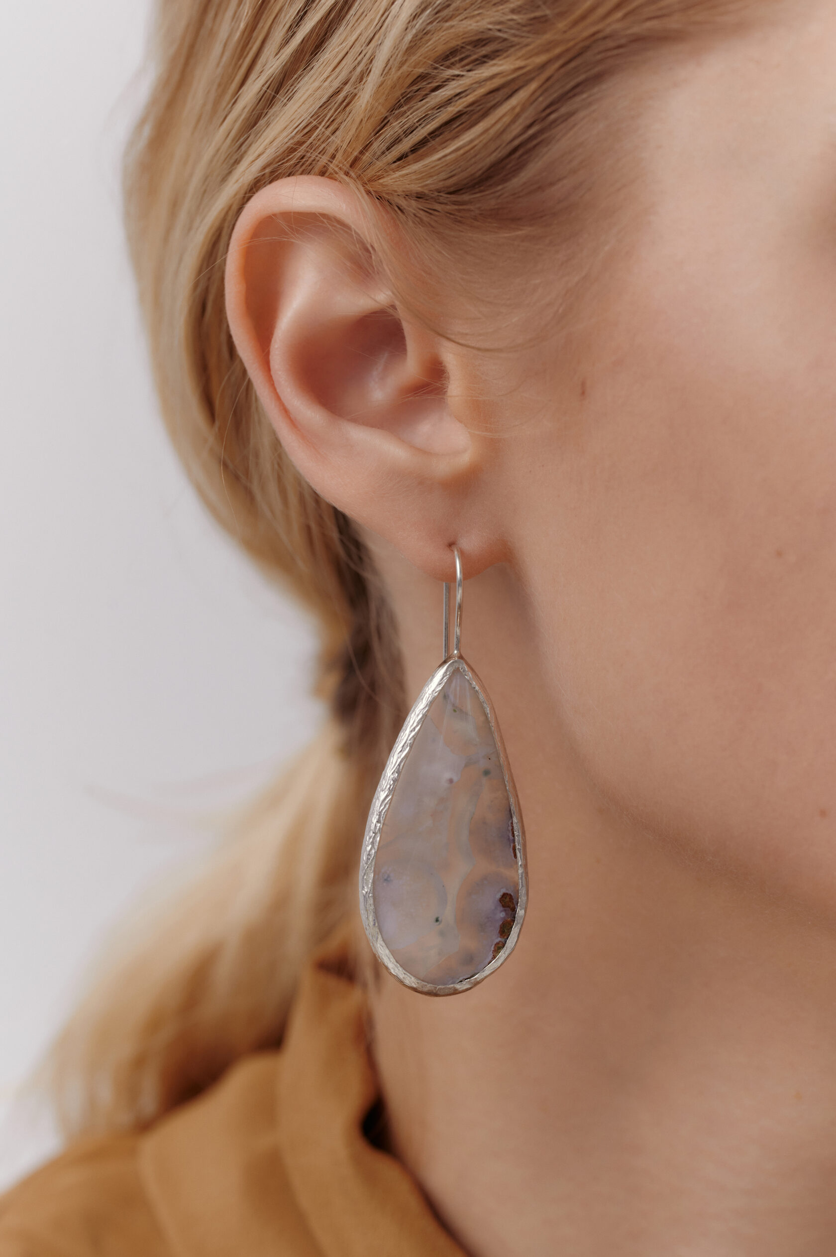 Серьги с агатом