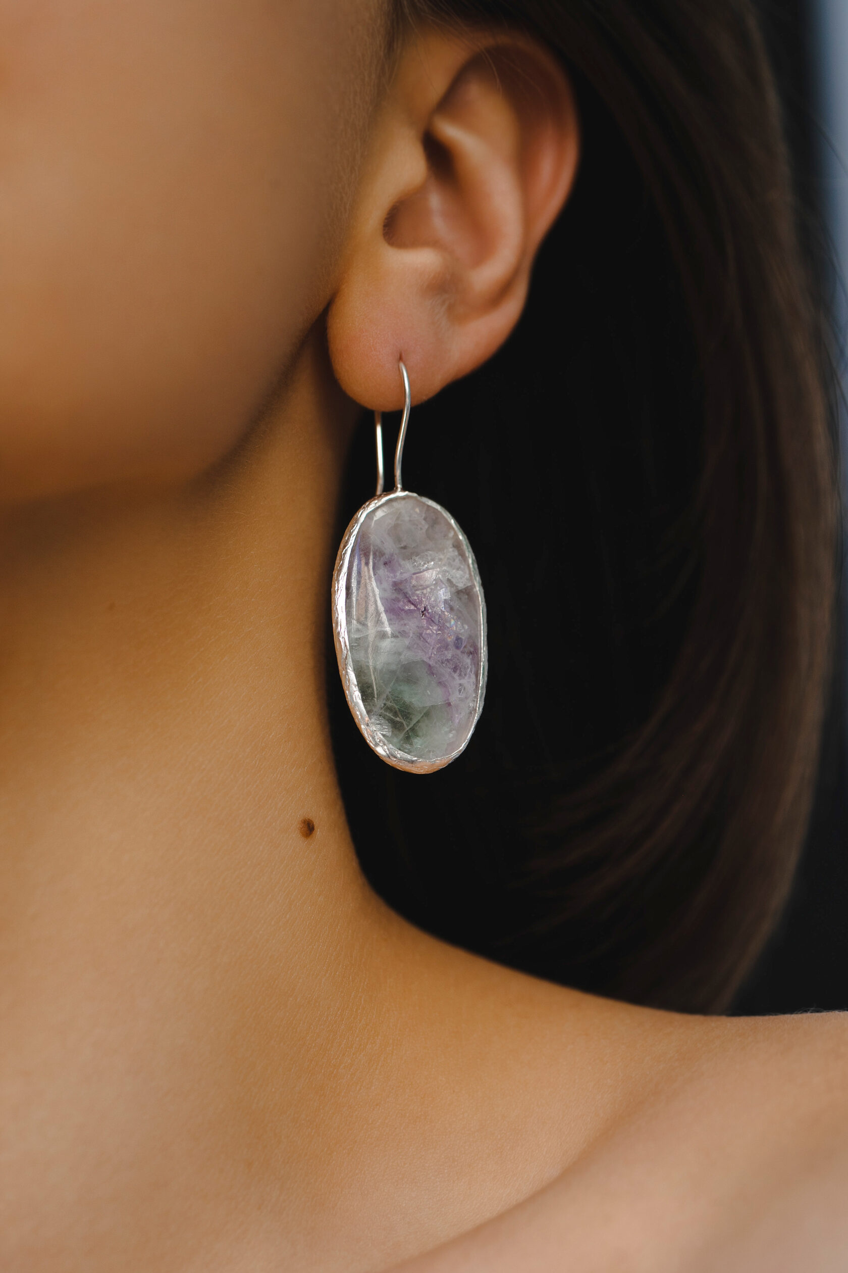 Серьги с флюоритом