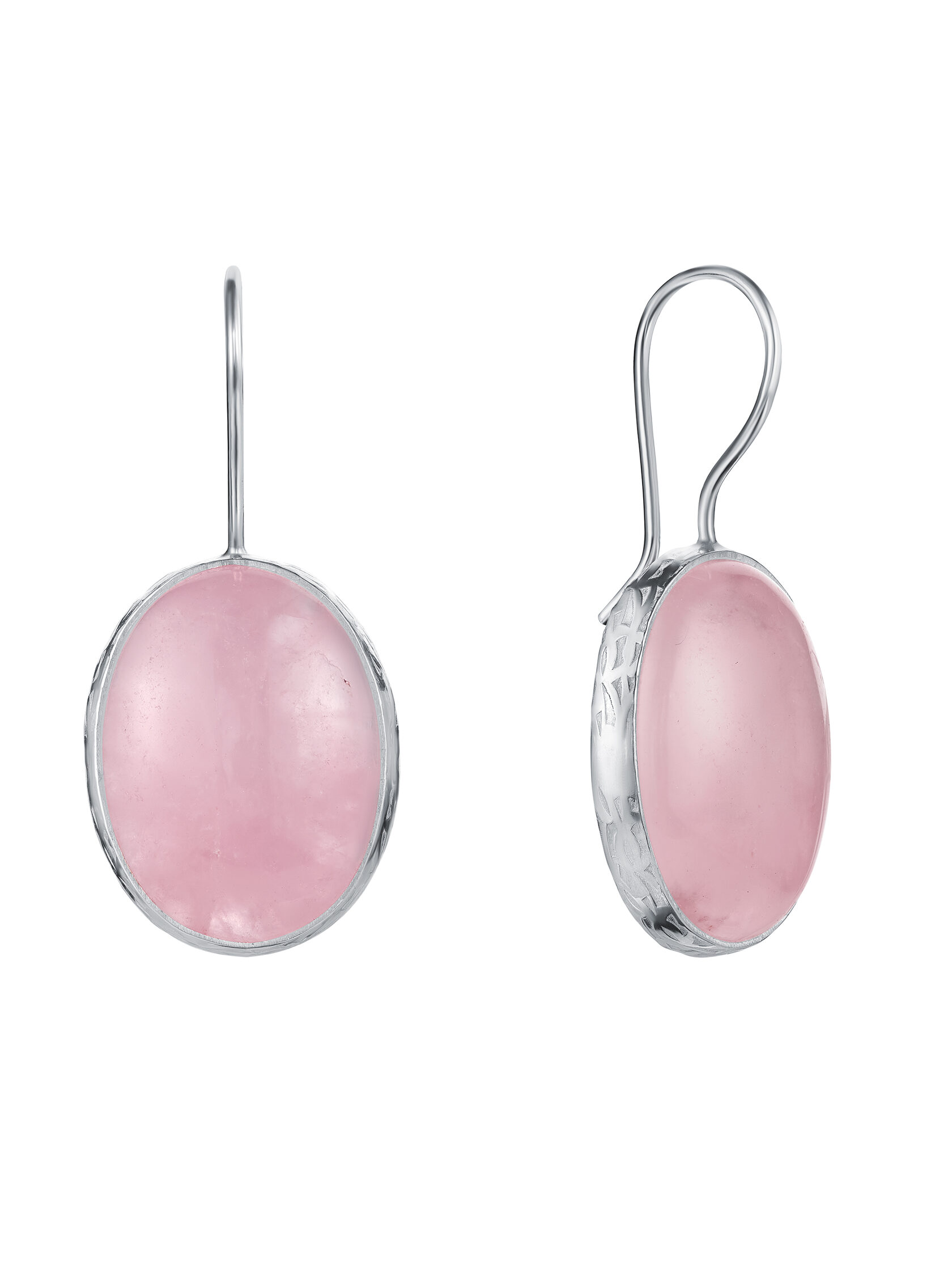 Серьги с розовым кварцем