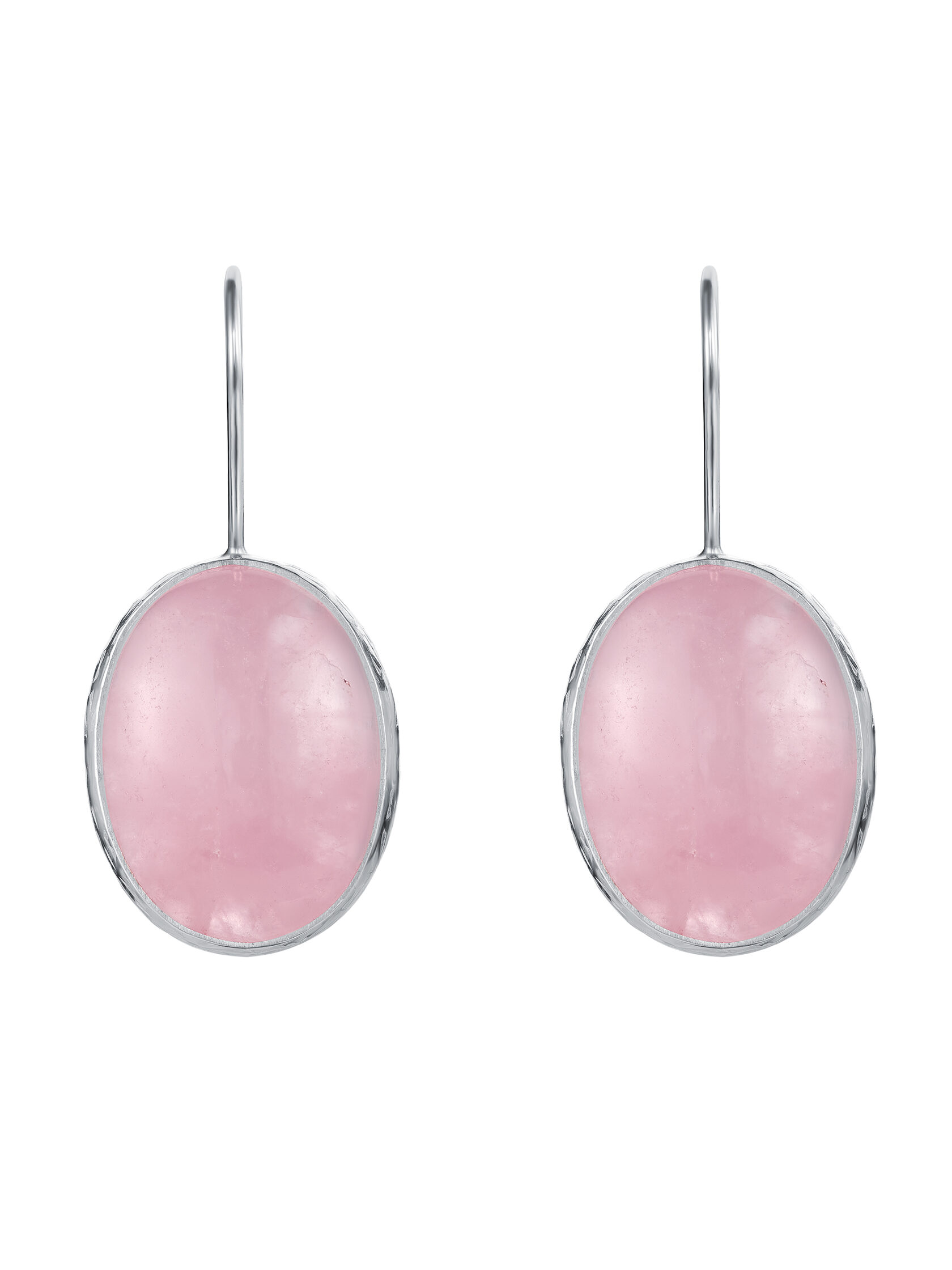 Серьги с розовым кварцем