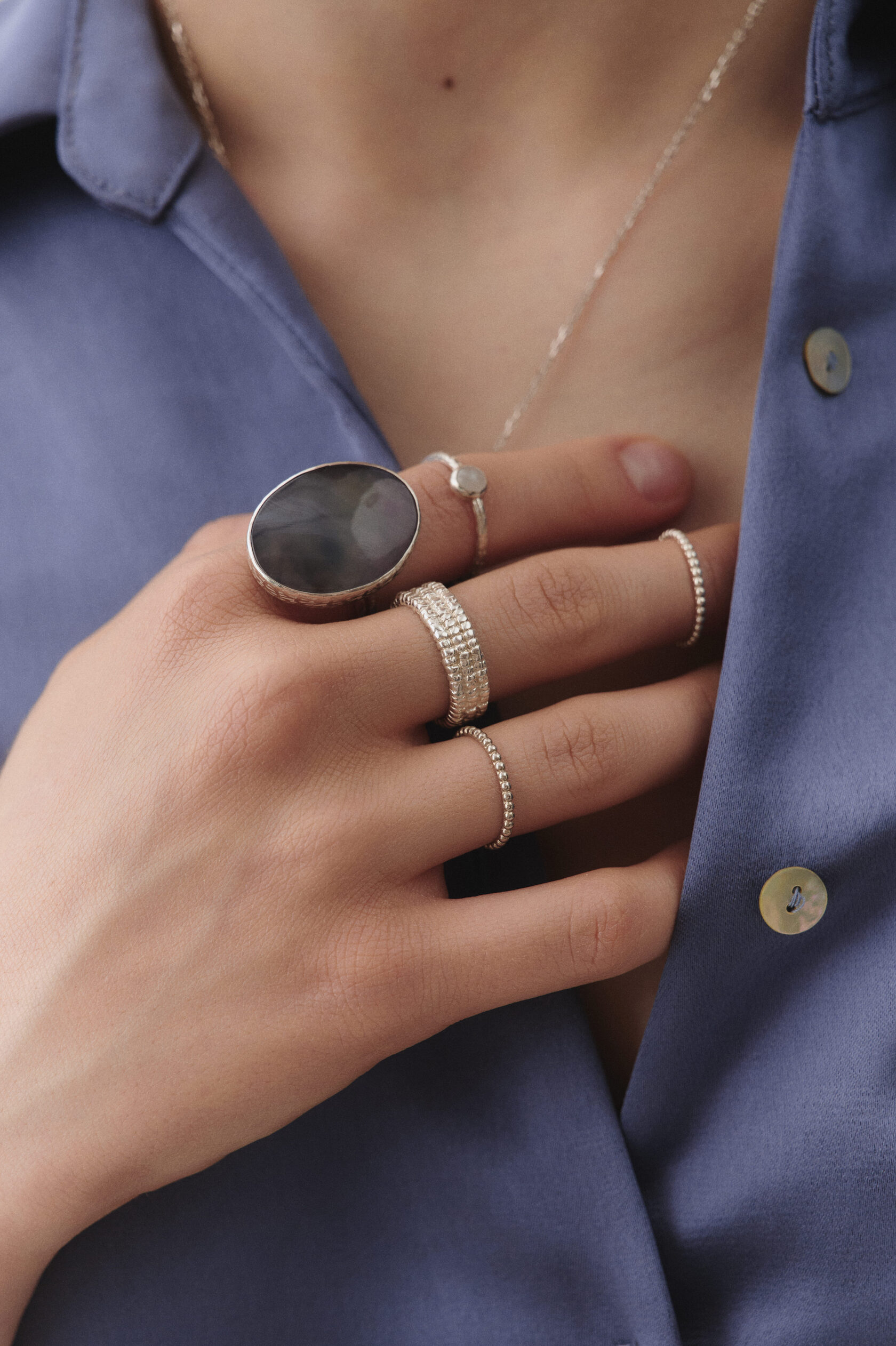 Кольцо с агатом