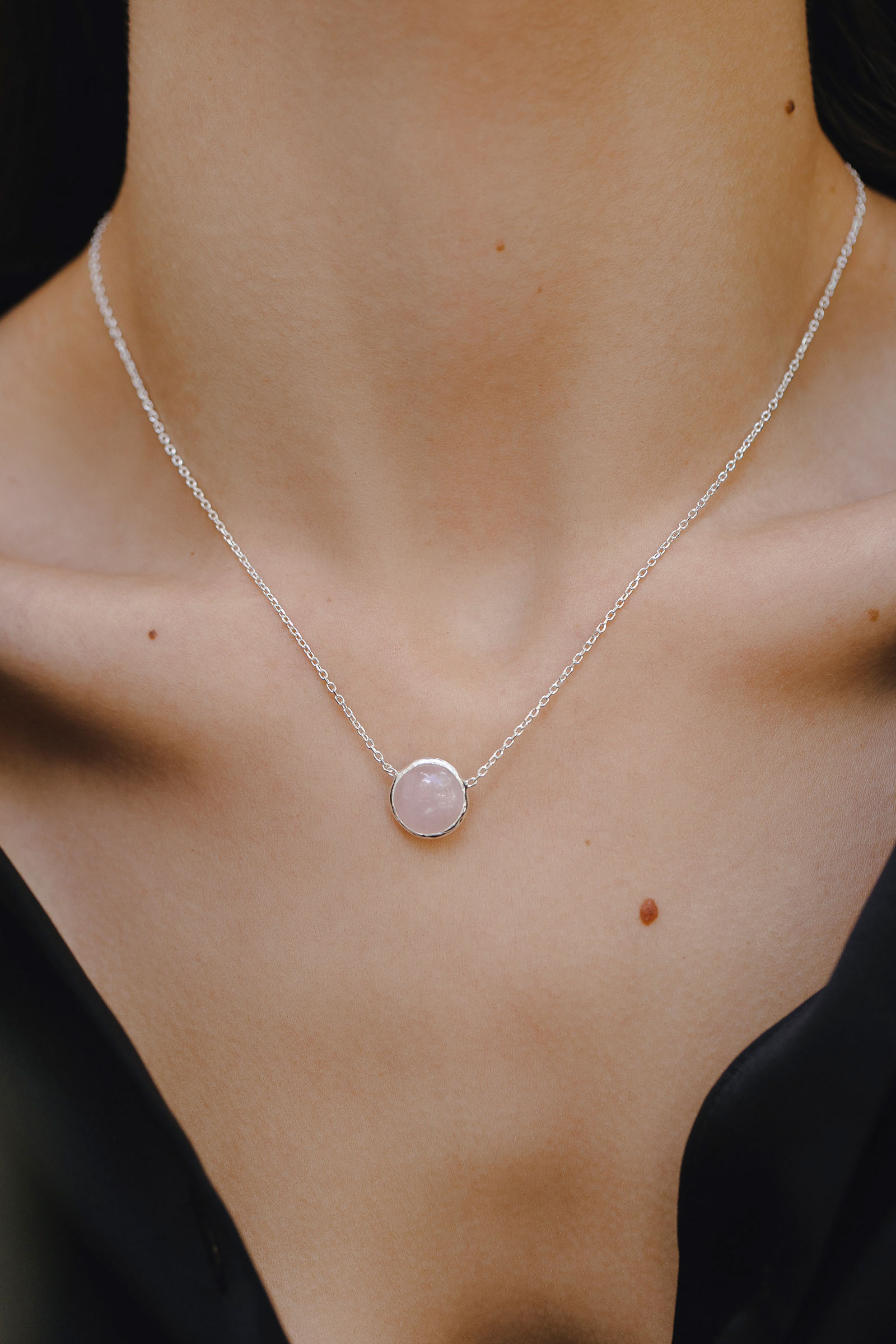 Подвеска с розовым кварцем