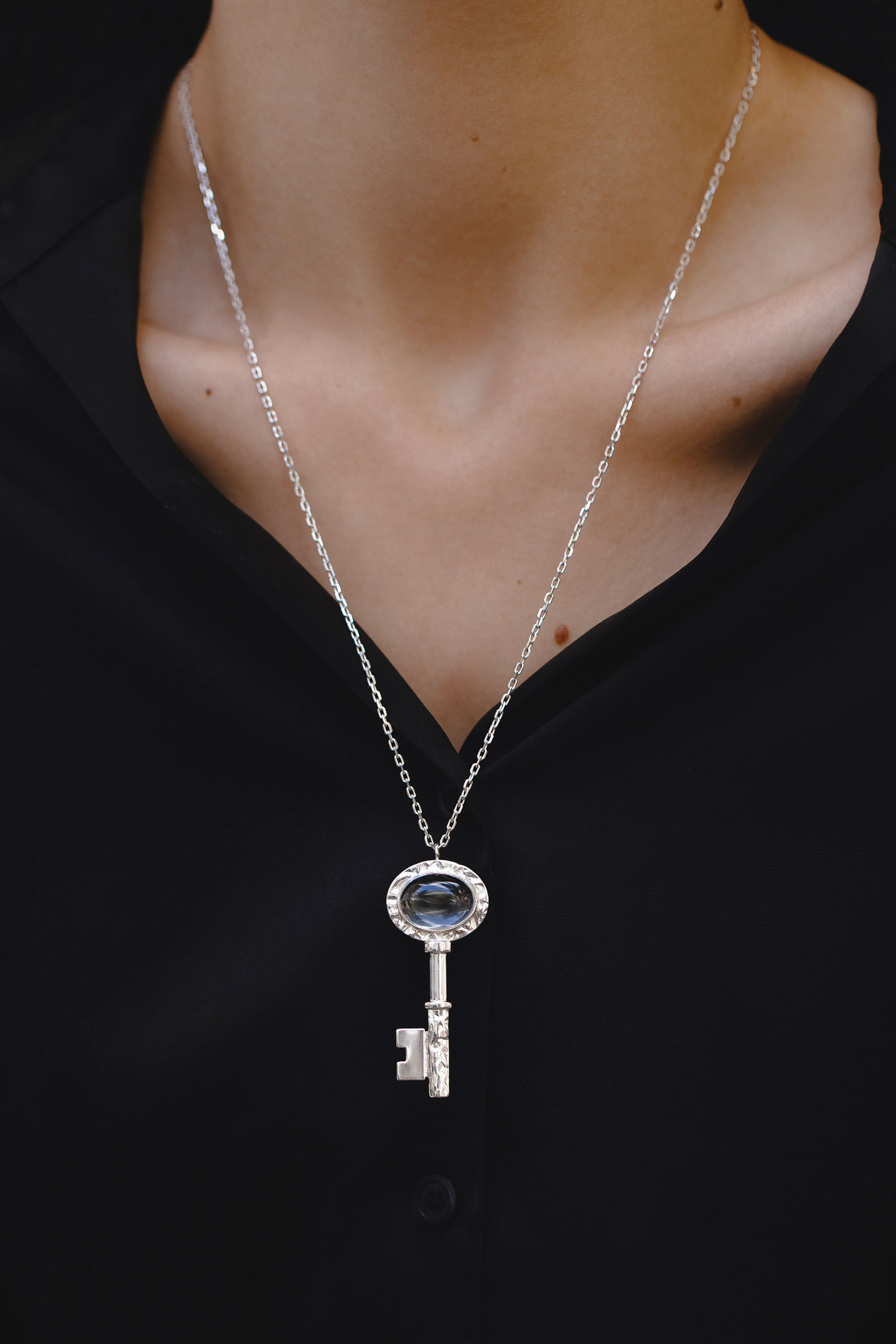 Подвеска Ключ с горным хрусталем