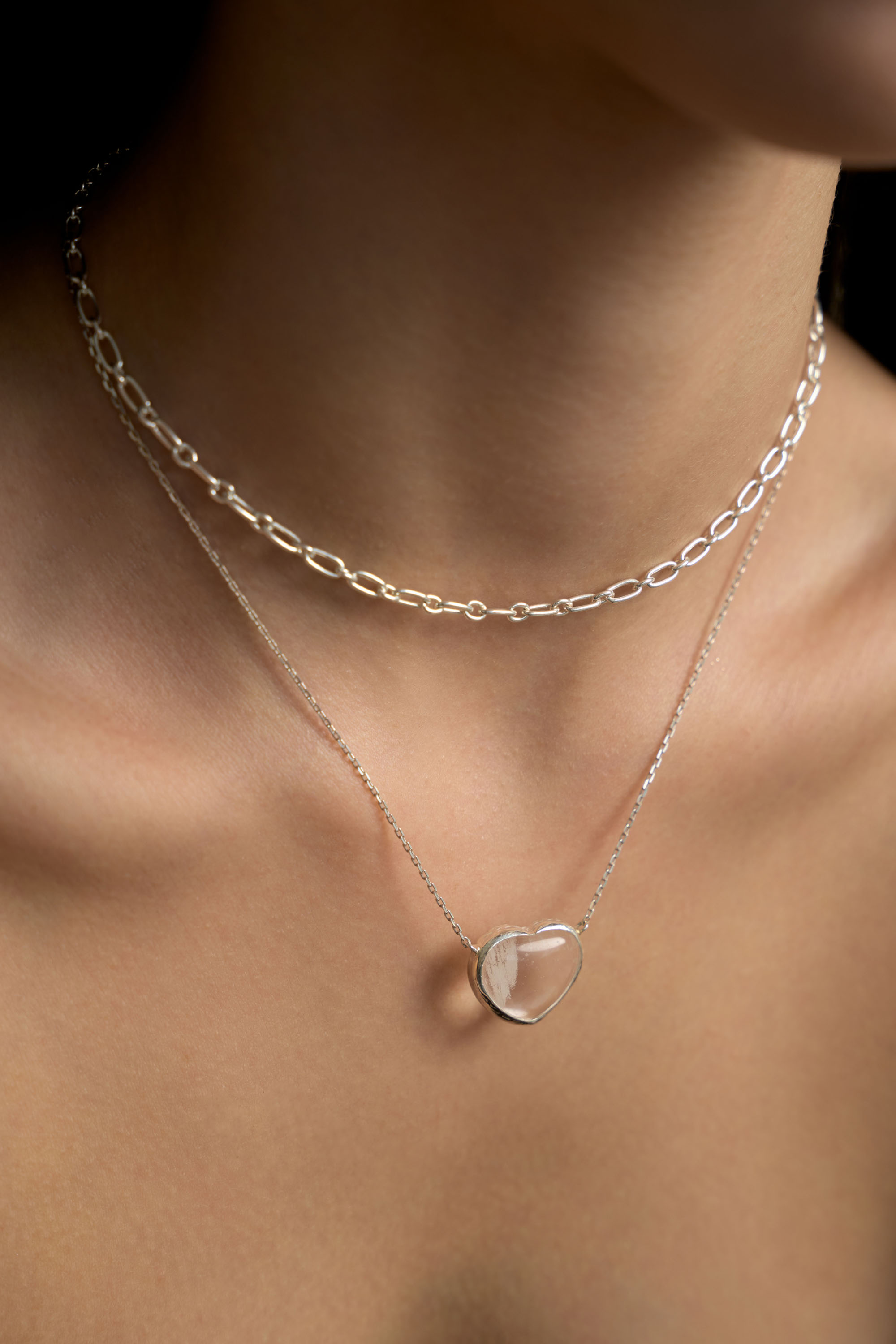 Подвеска Сердце с горным хрусталем