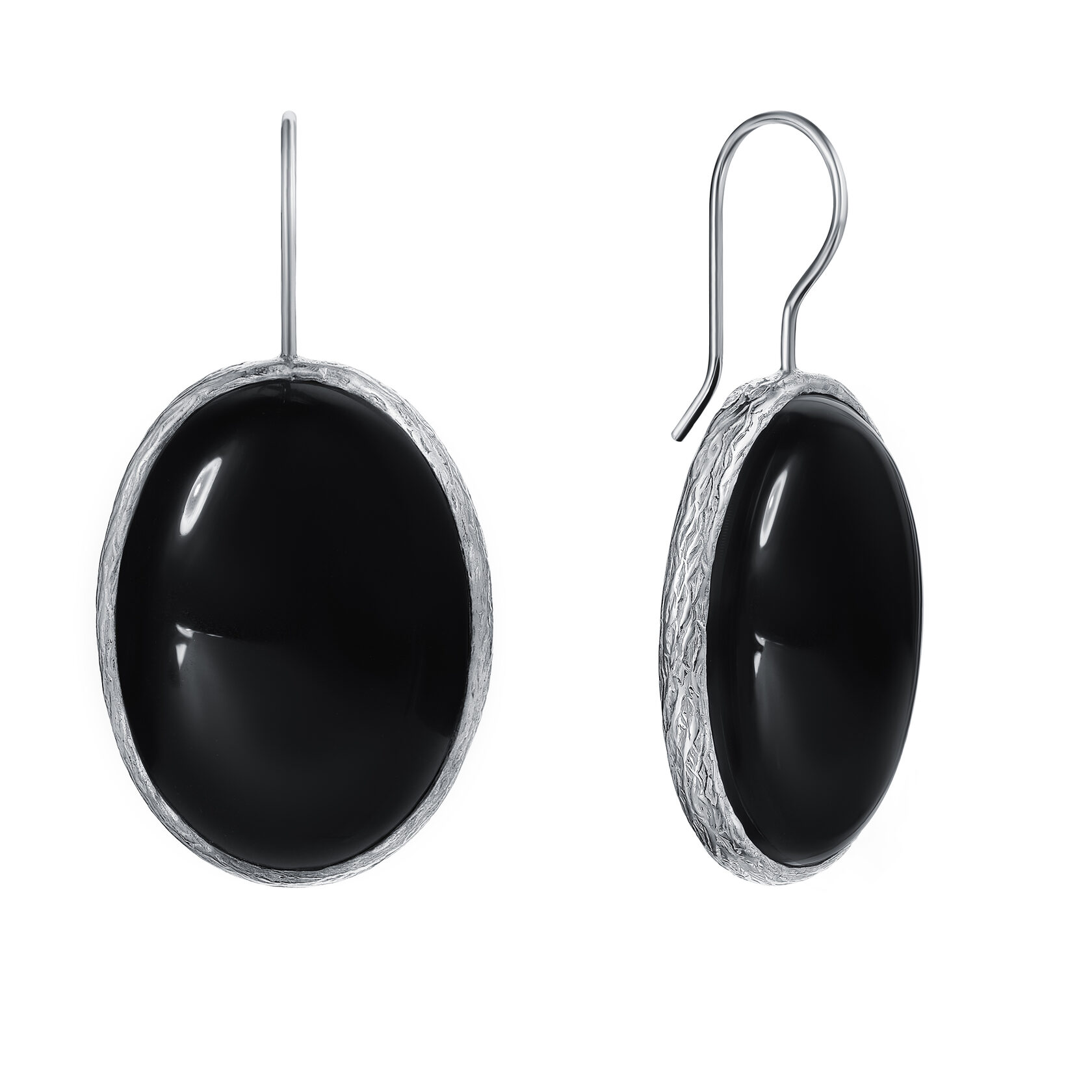 Серьги с чёрным агатом