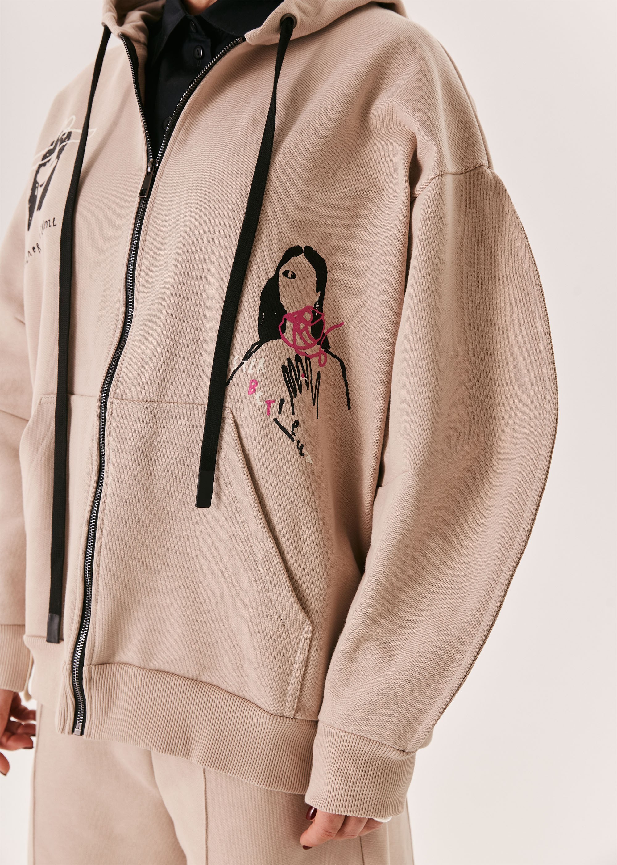 Худи на молнии EVE&ESTHER x LIBERMAN какао