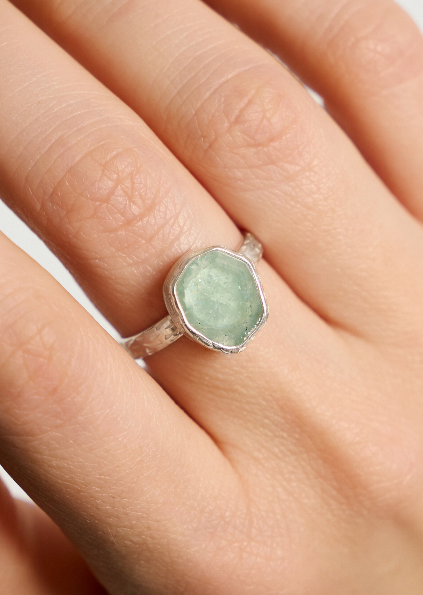 Кольцо с аквамарином