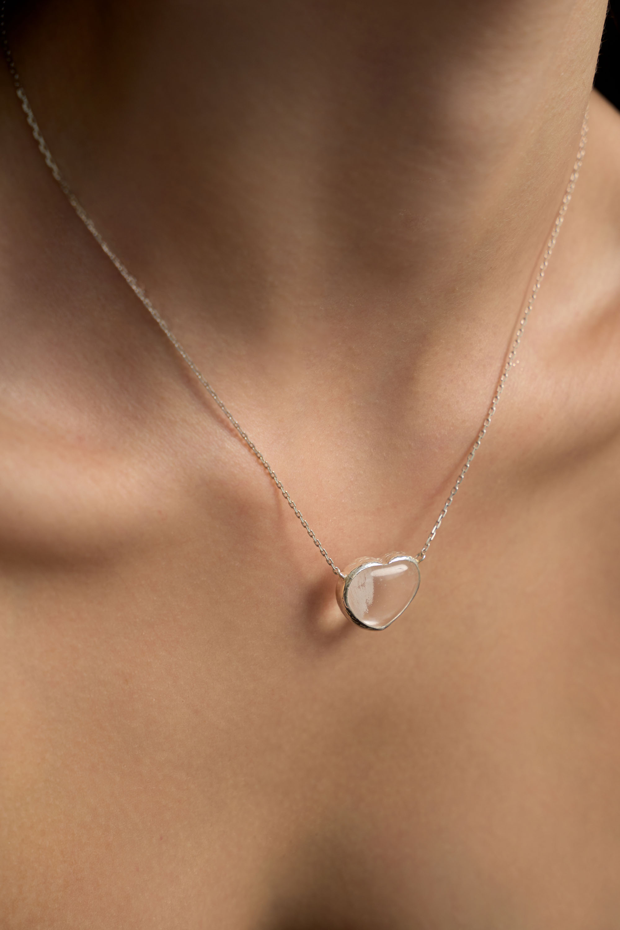 Подвеска Сердце с горным хрусталем