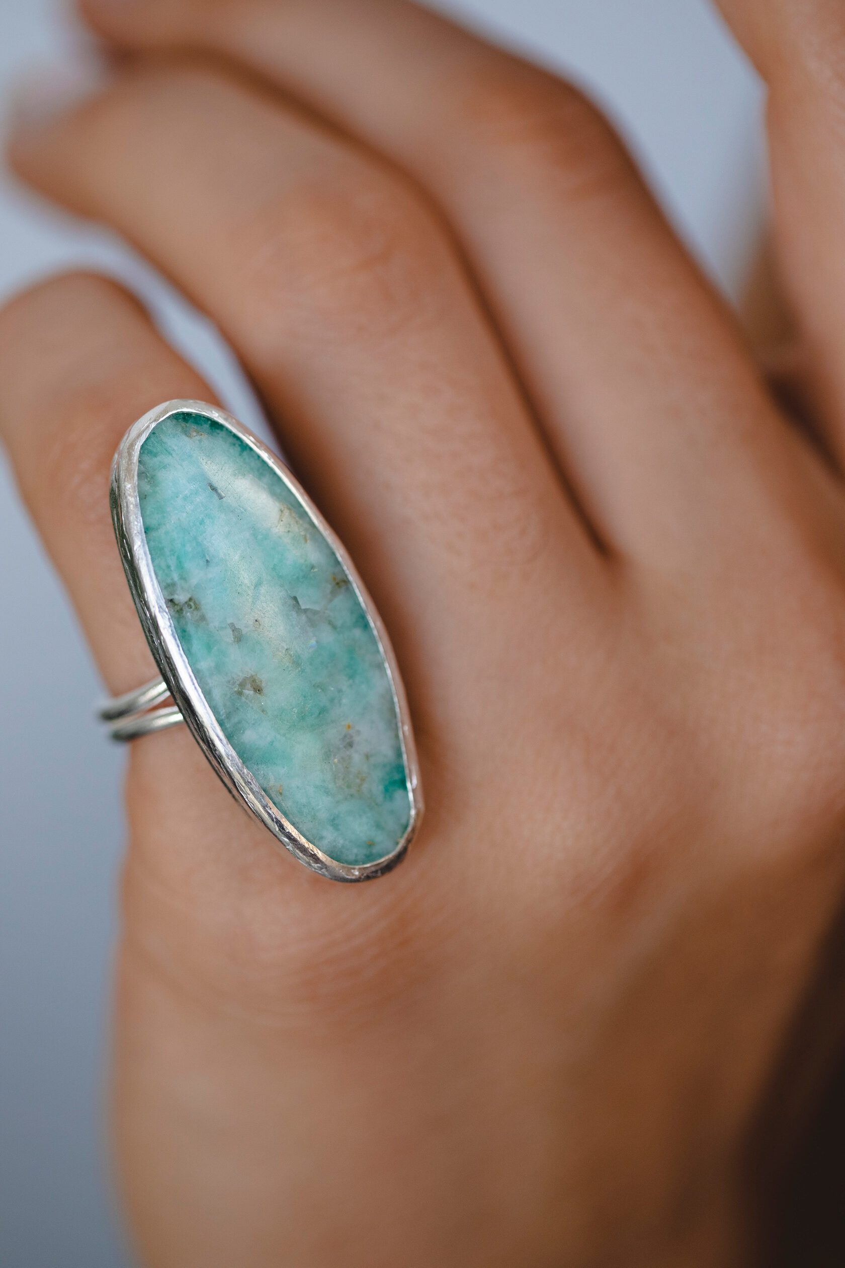 Кольцо с амазонитом