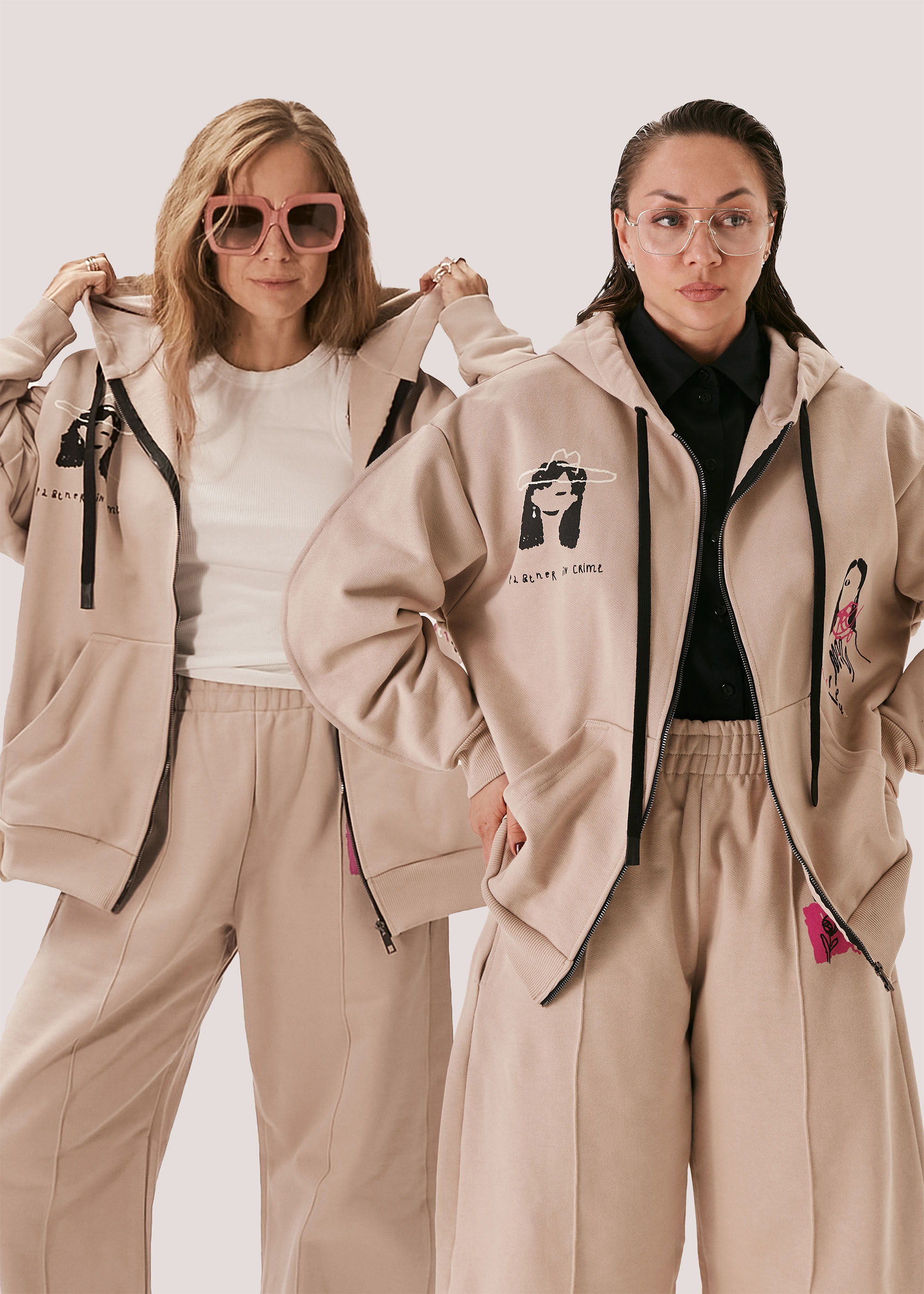 Худи на молнии EVE&ESTHER x LIBERMAN какао