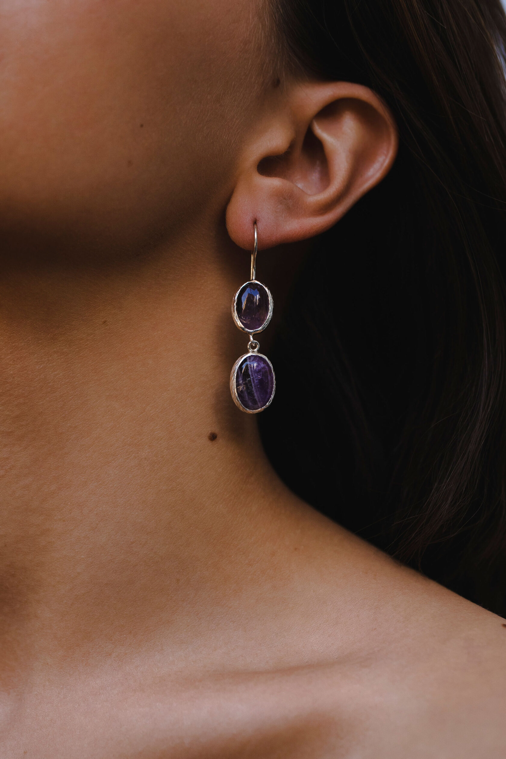 Серьги с аметистом