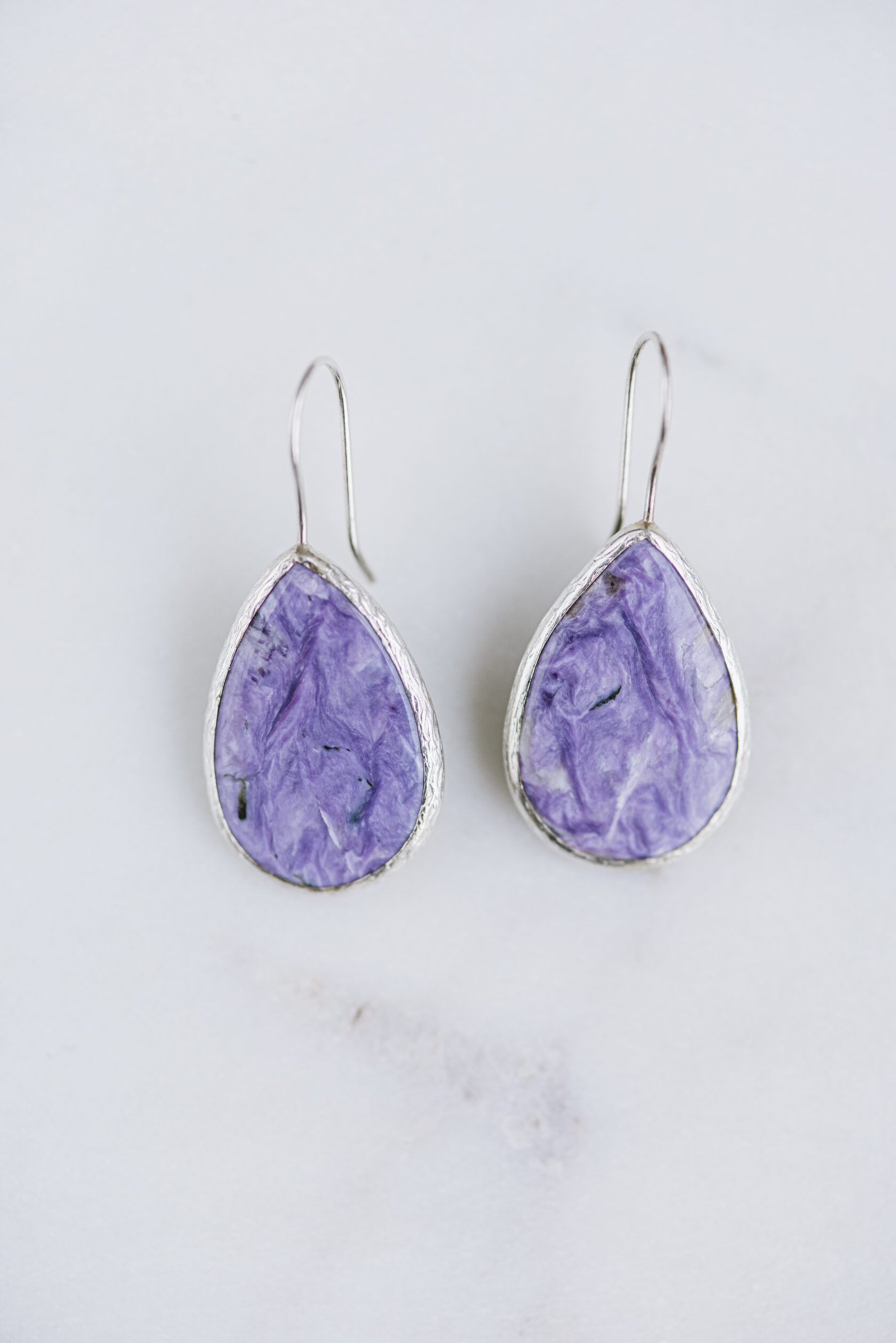 Серьги с чароитом