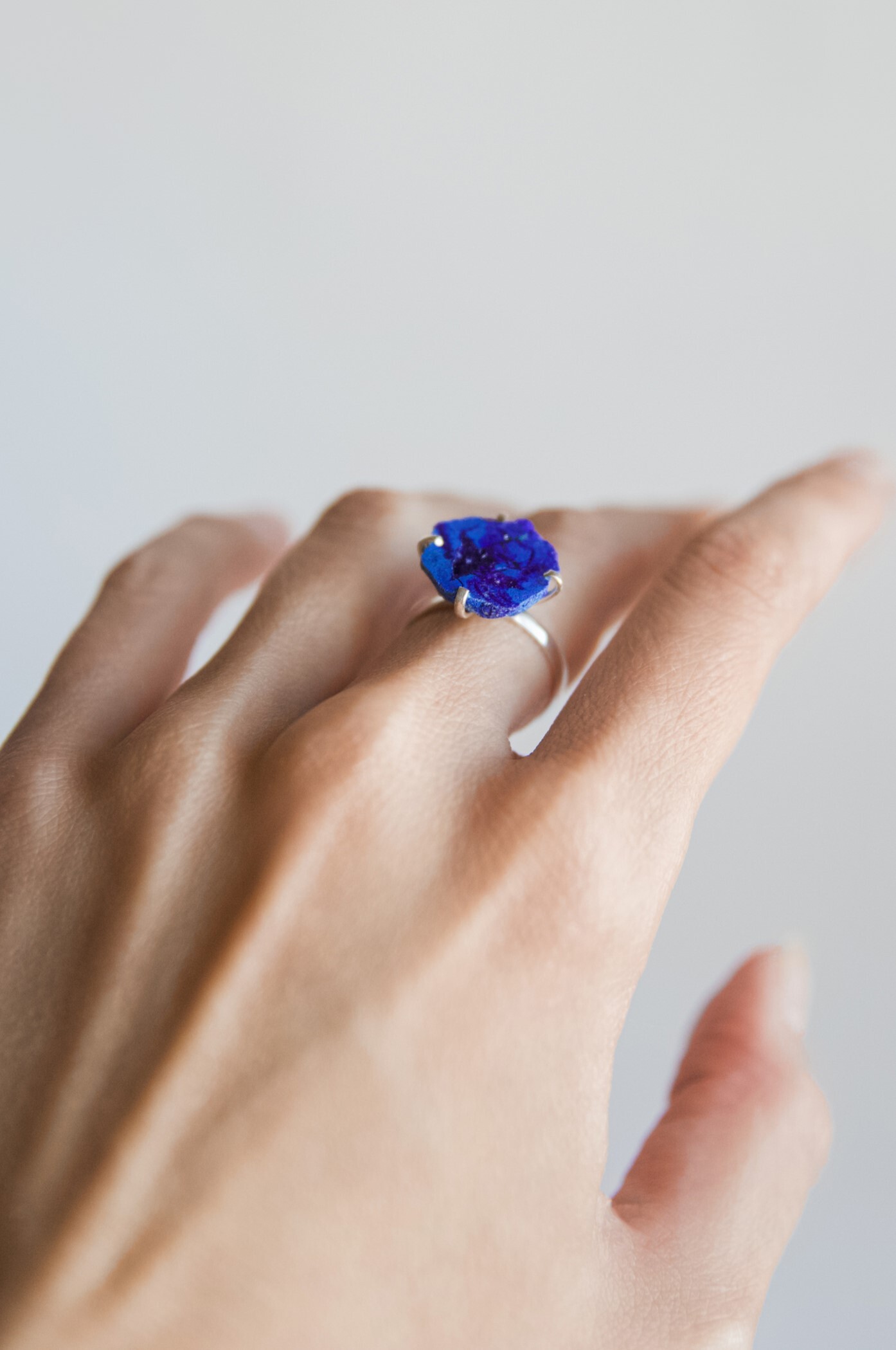 Кольцо с азуритом