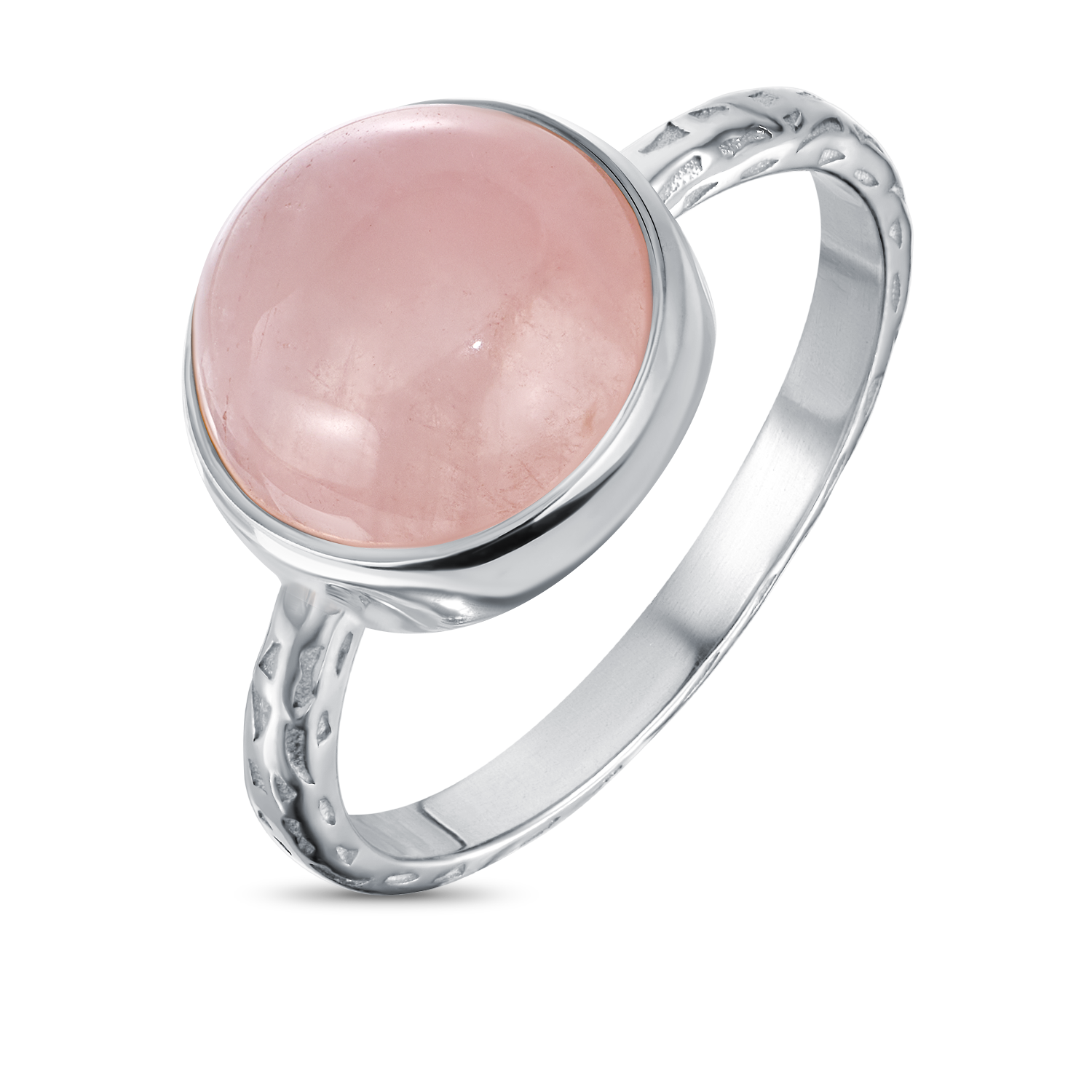 Кольцо с розовым кварцем