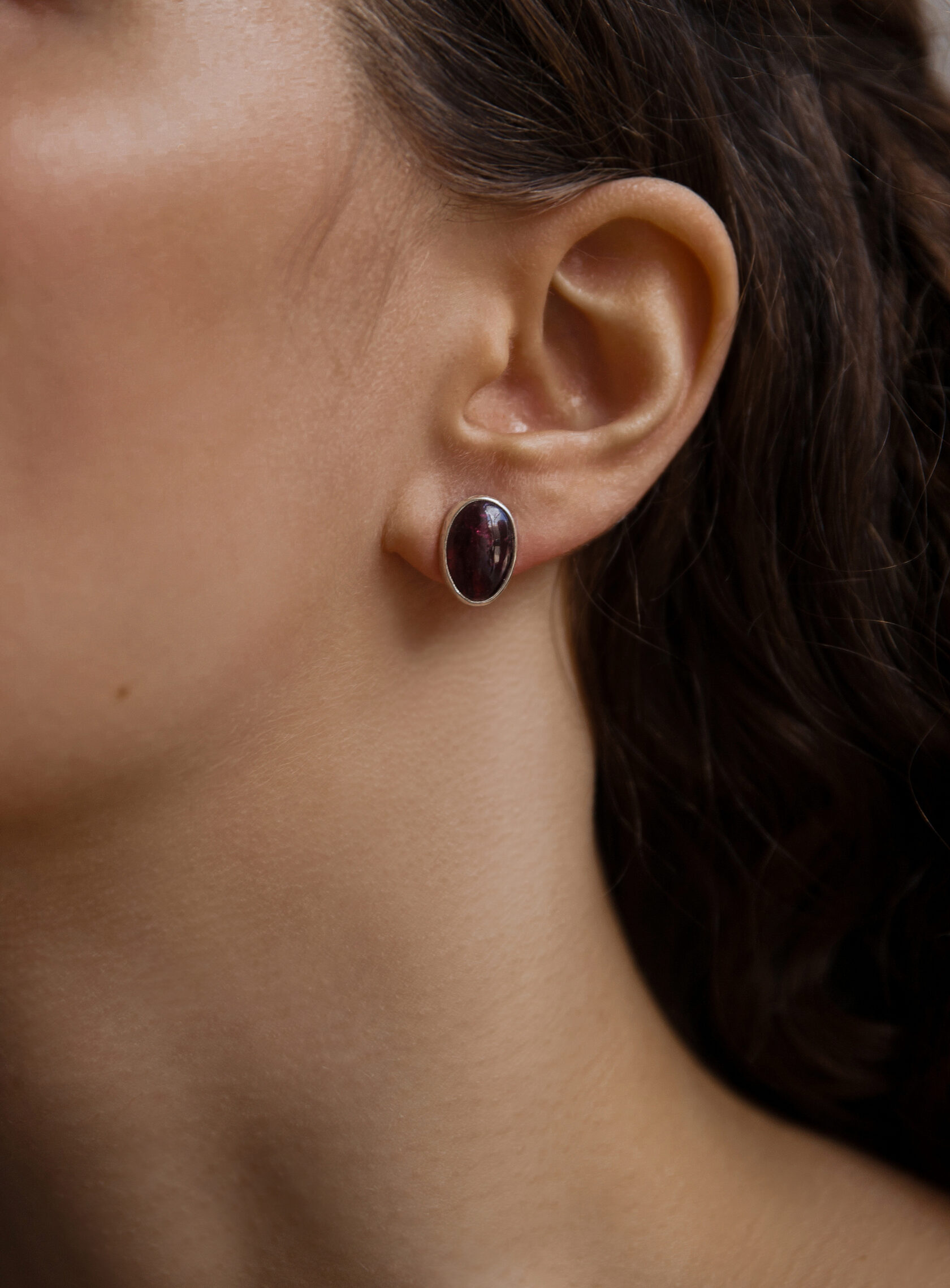 Пусеты с турмалином