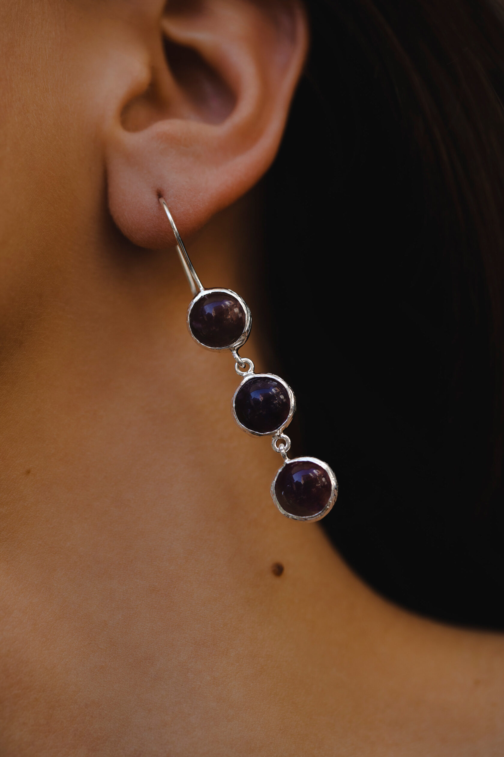 Серьги с аметистом