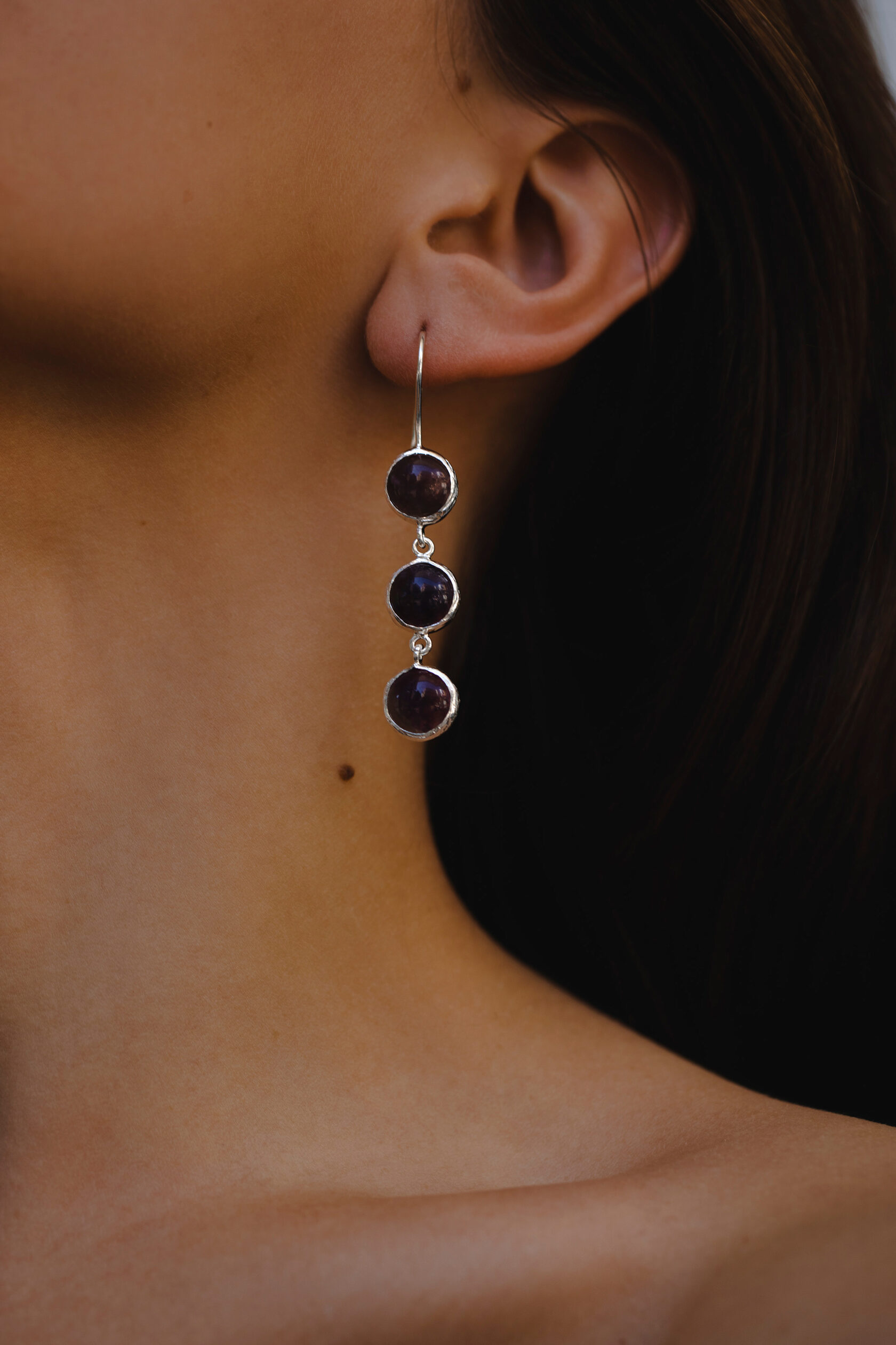 Серьги с аметистом