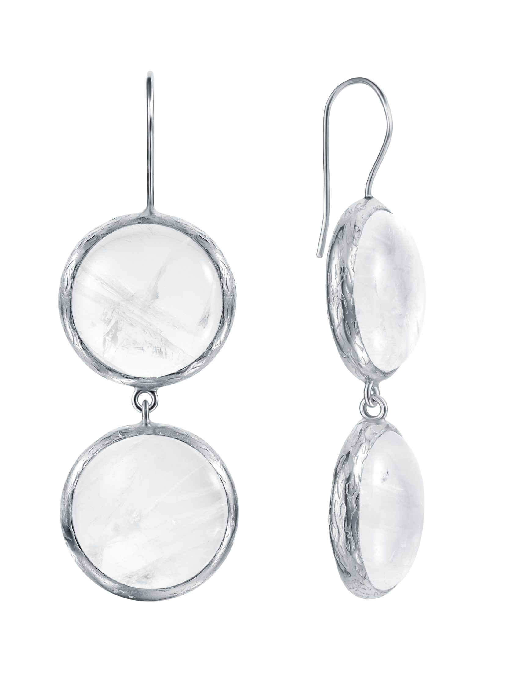 Серьги с двумя горными хрусталями