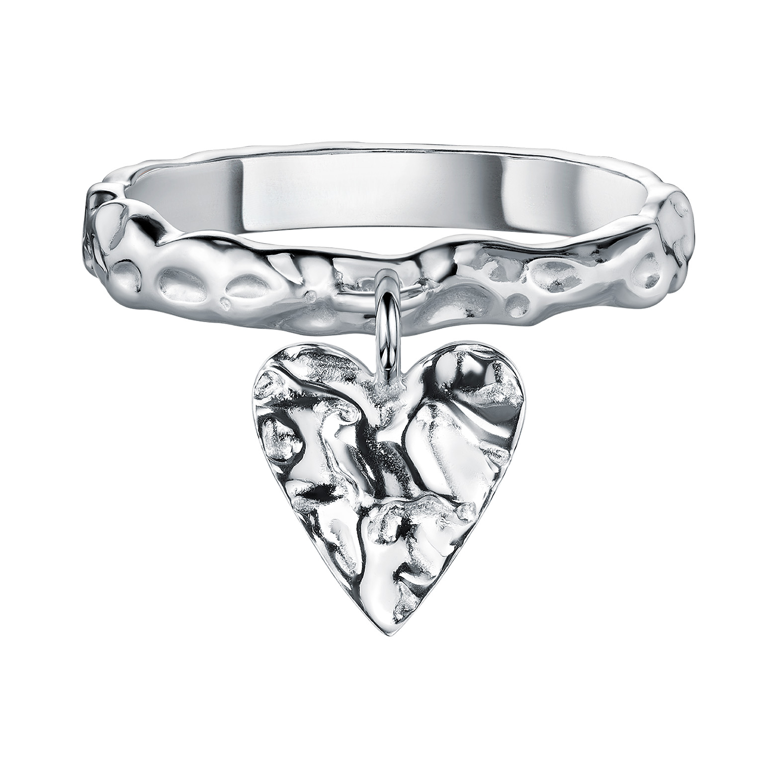 Кольцо с подвеской сердце