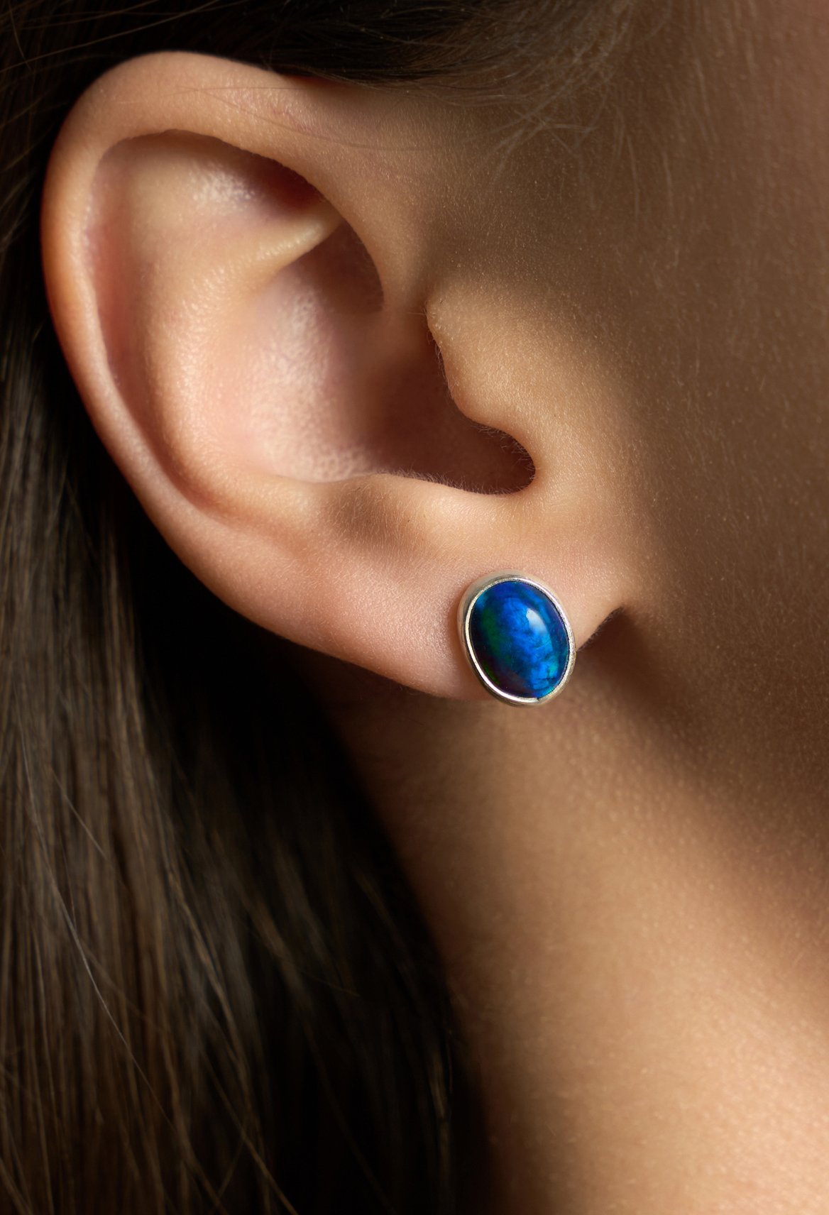 Пусеты с эфиопским опалом