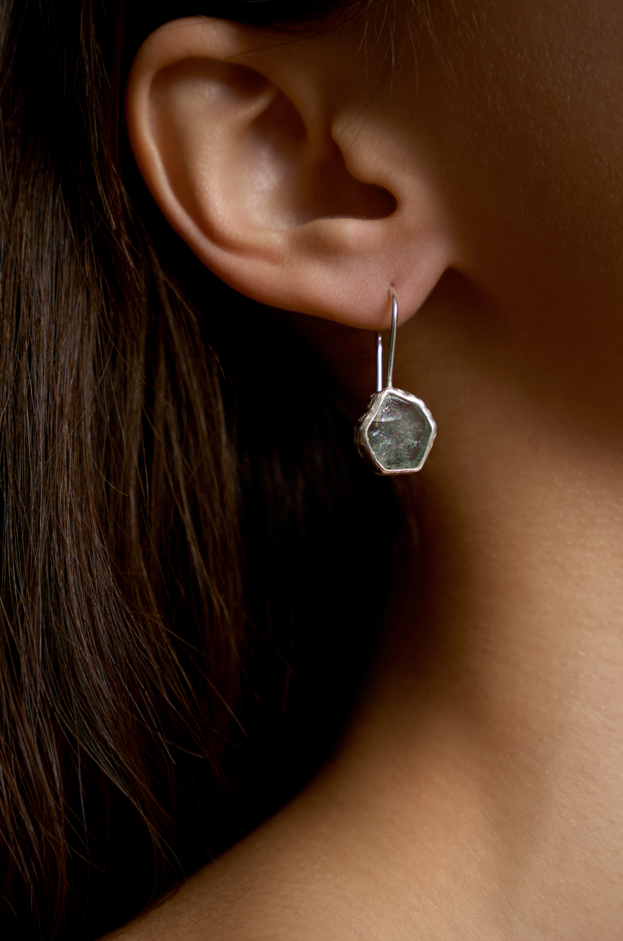 Серьги с аквамарином