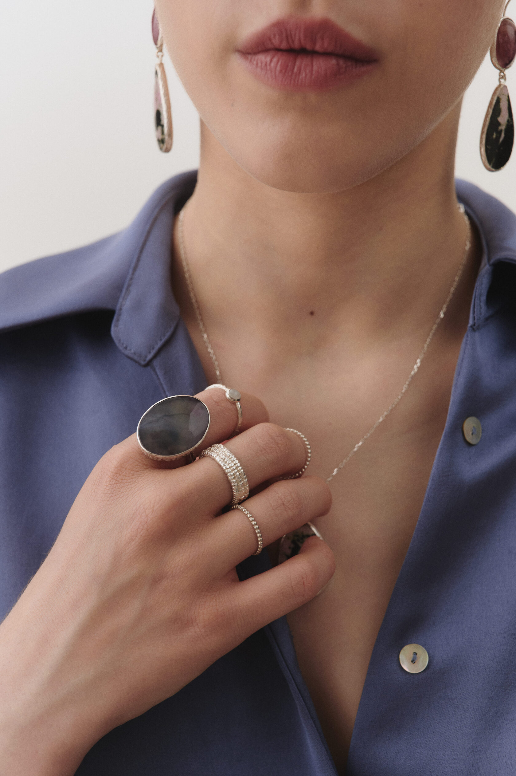 Кольцо с агатом